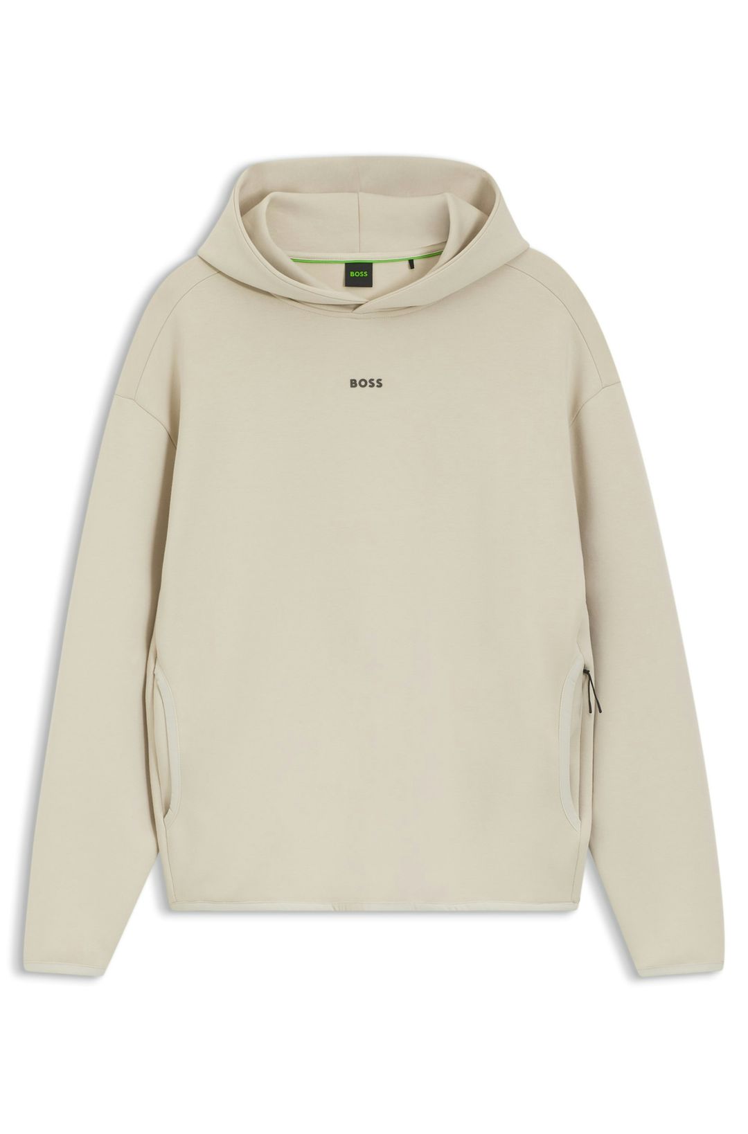 Mikina z bavlněné směsi s reflexním potiskem - Light Beige