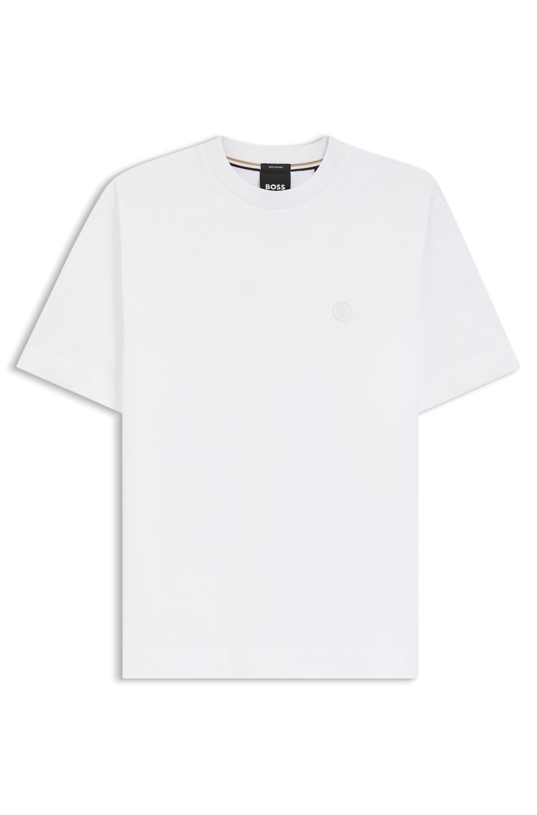 Tričko z mercerizované bavlny s monogramem Double B - White
