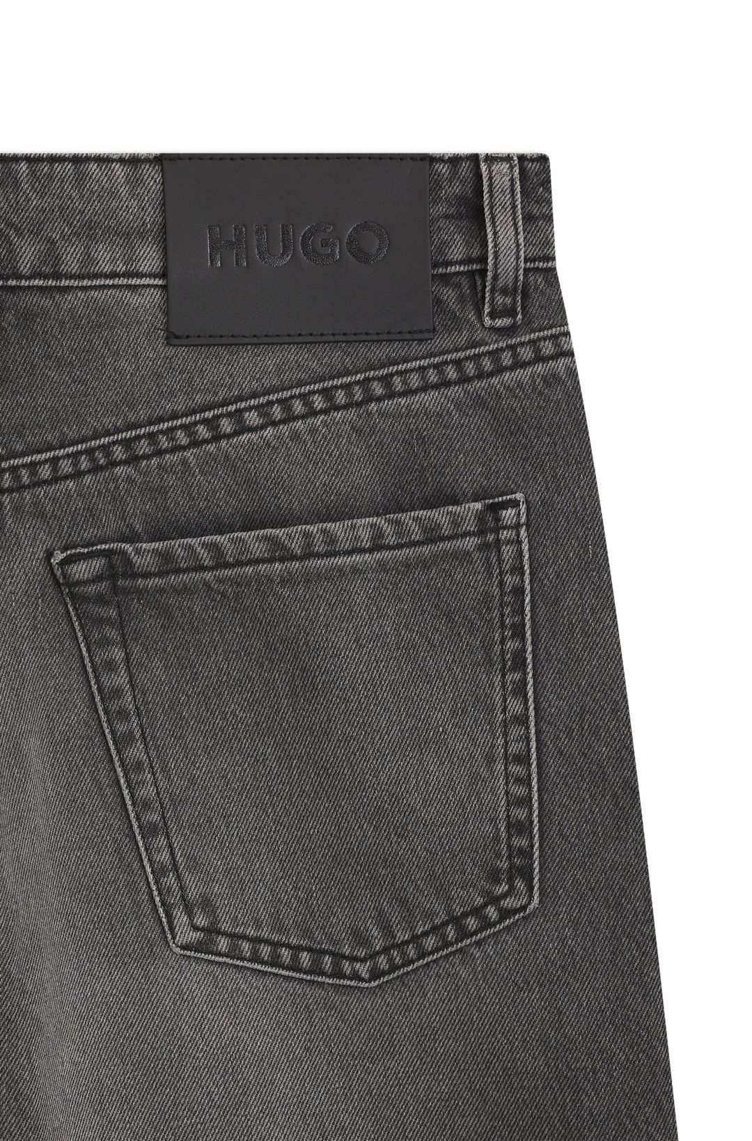 Džíny rovného střihu z šedého denimu s knoflíky