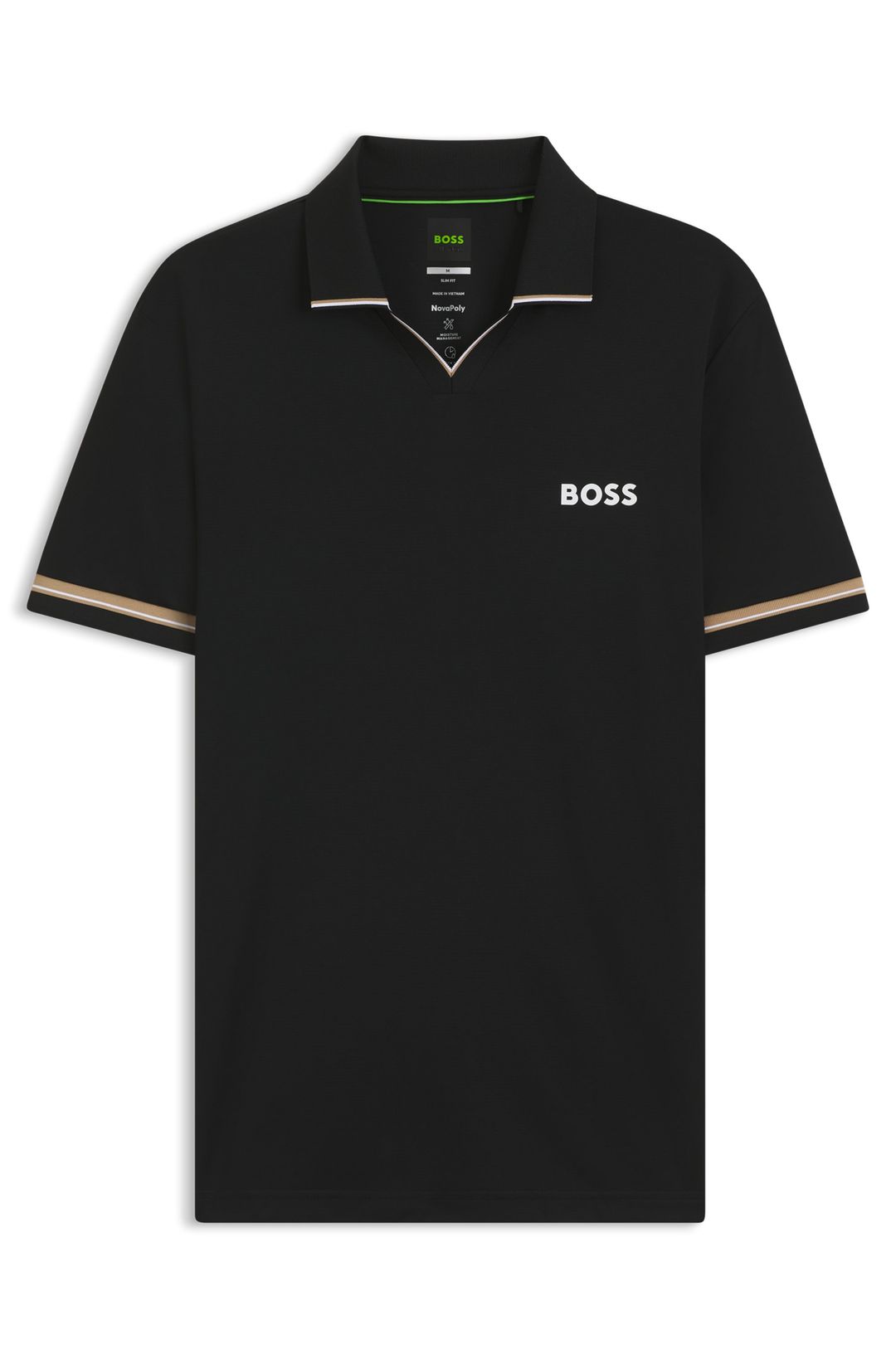 Aktivní slim fit polo tričko s charakteristickými pruhy