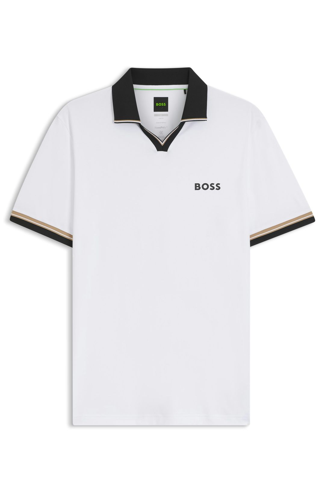 Slim fit polotričko s pruhy - White