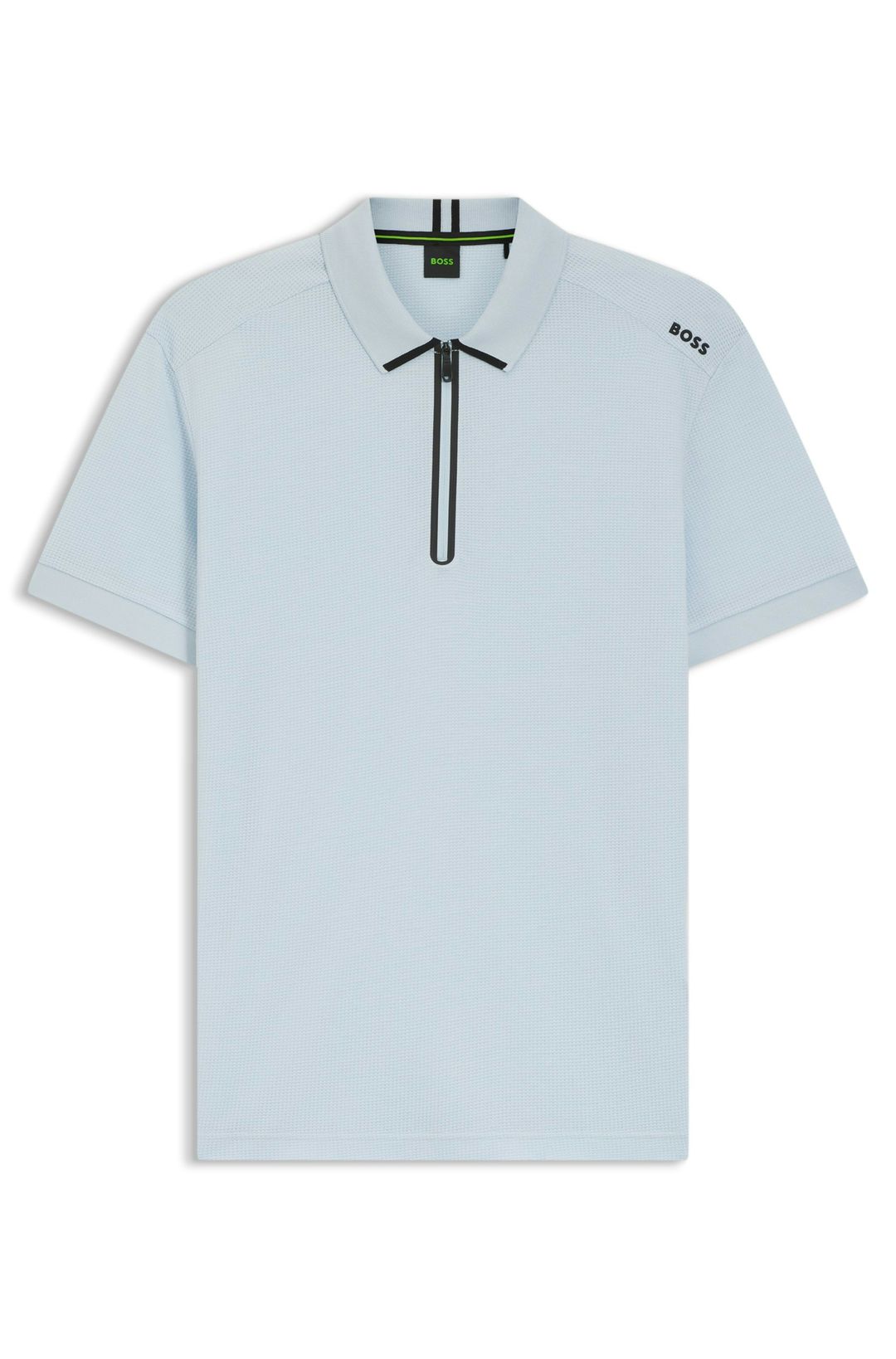 Polotričko s límcem na zip z vaflového žakáru - Open Blue