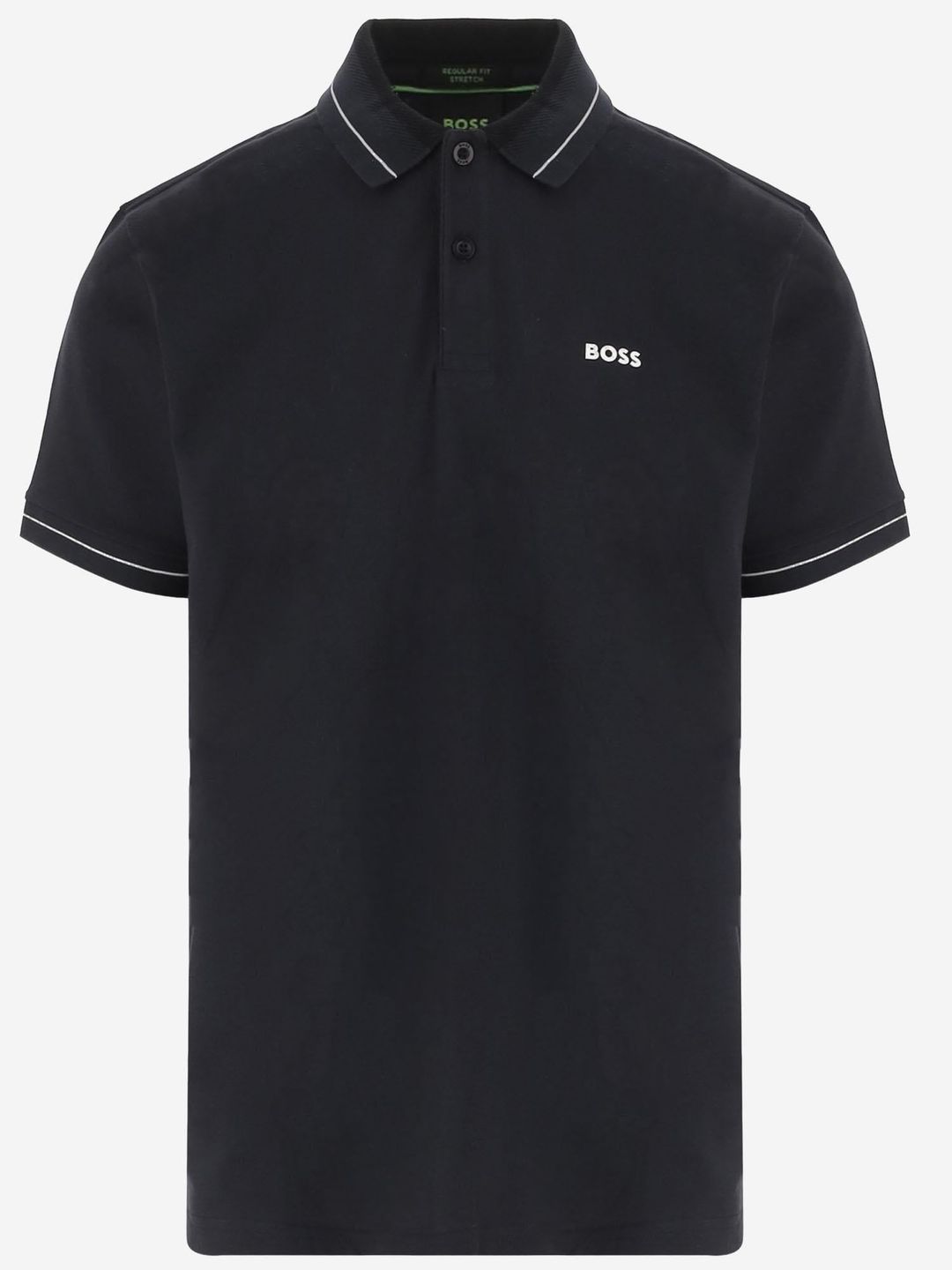 Polotričko ze strečové bavlny s pruhovanými lemy - Dark Blue