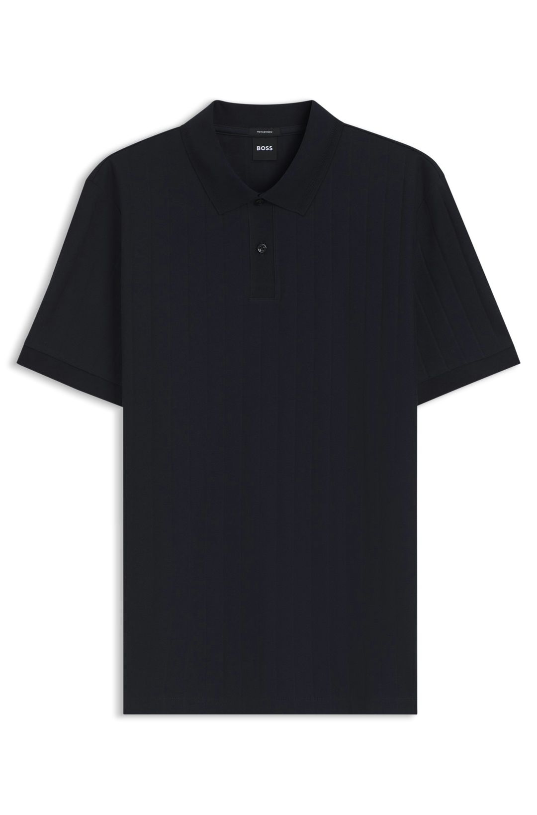 Polotričko z mercerizované bavlny s vertikálními pruhy - Dark Blue
