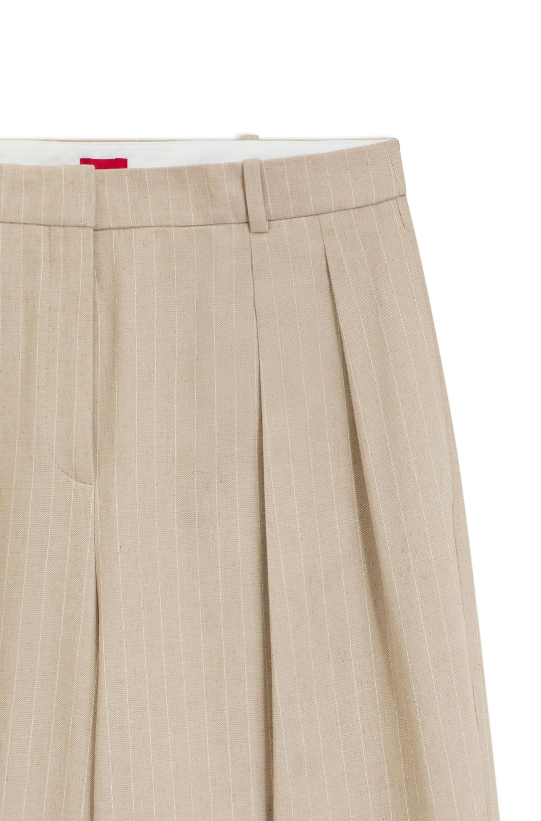 Kalhoty regular střihu z třpytivé bavlněné směsi s proužky - Open Miscellaneous