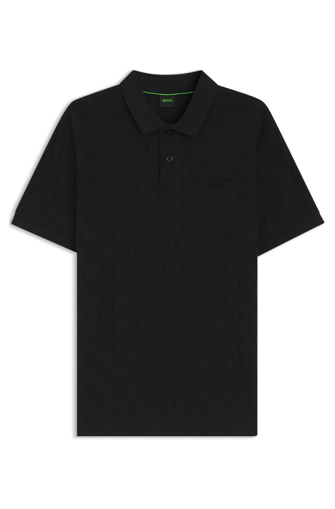 Polotričko Porsche x BOSS z bavlny s žakárovým vzorem - Black