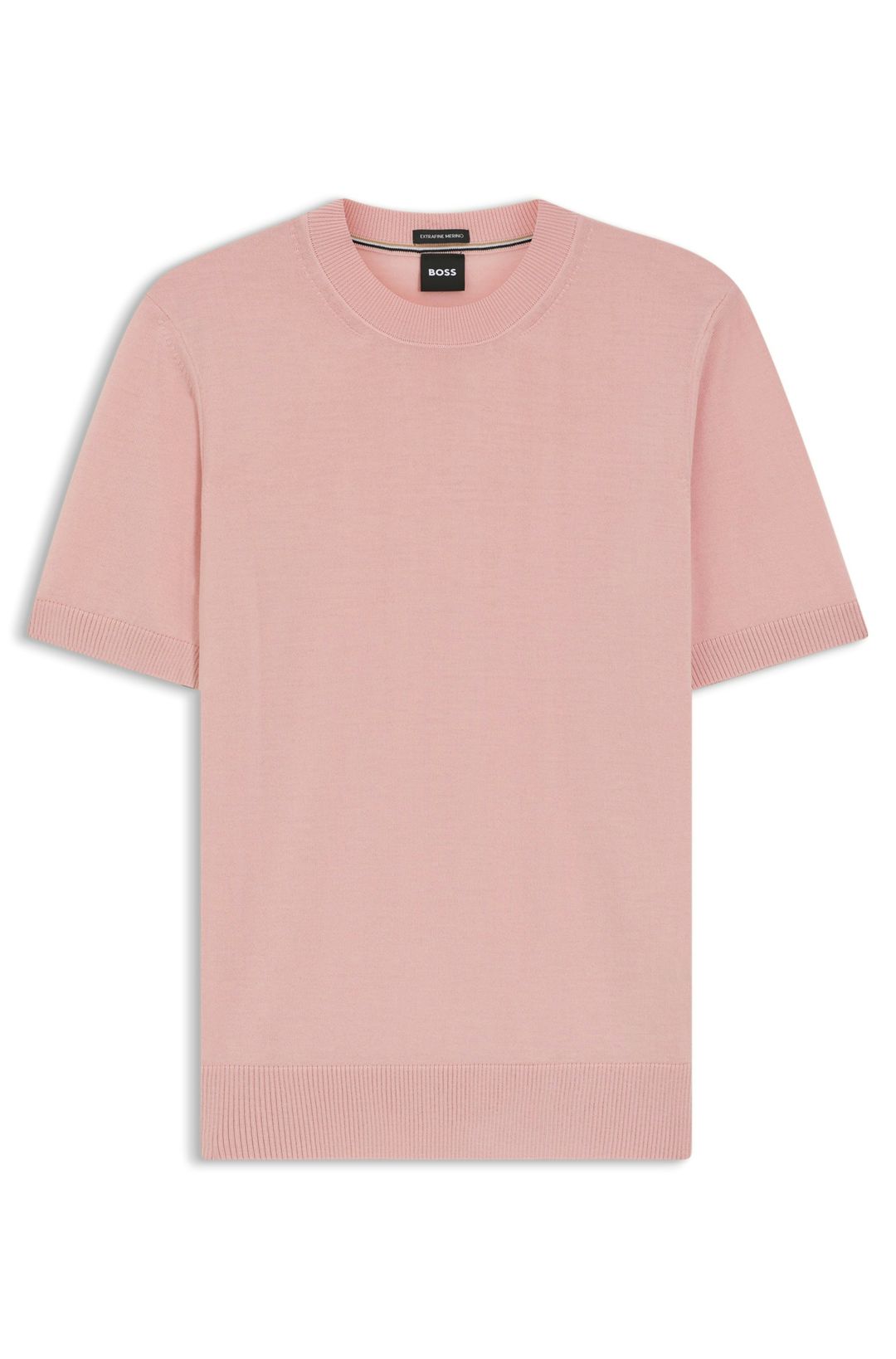 Svetr s krátkým rukávem z merino vlny - Light/Pastel Pink