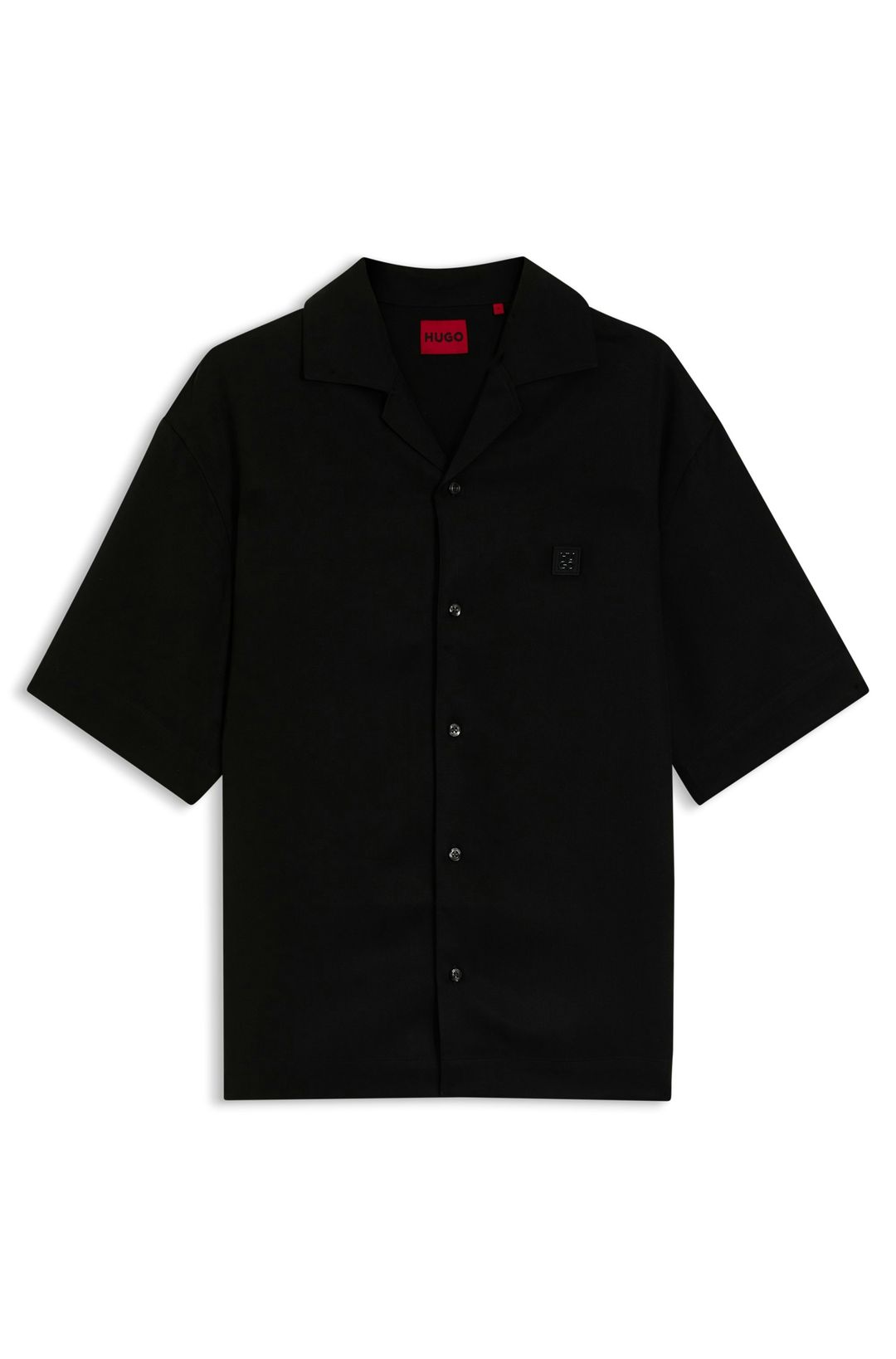 Košile oversized střihu s lemováním s vrstveným logem - Black