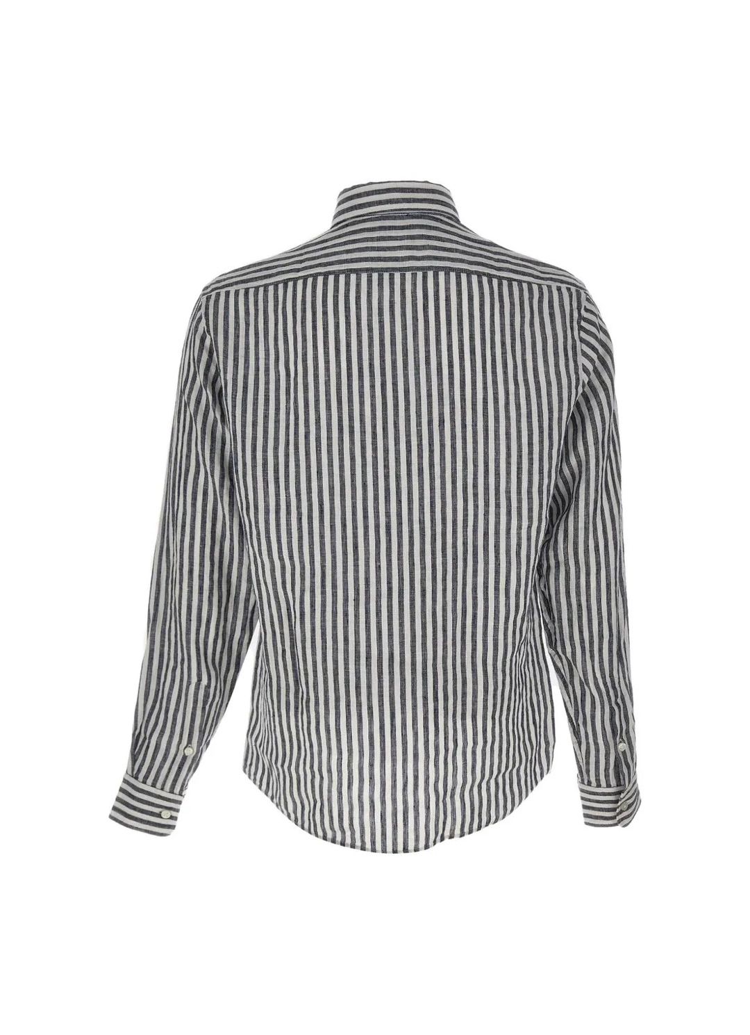 Košile regular střihu z pruhovaného lnu - Dark Blue