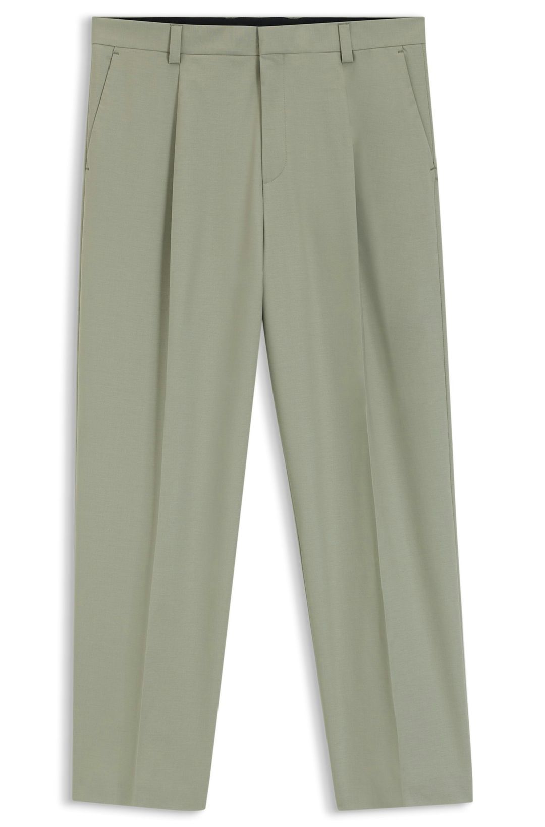 Kalhoty rovného střihu ze superflexní vlněné směsi - Light/Pastel Green