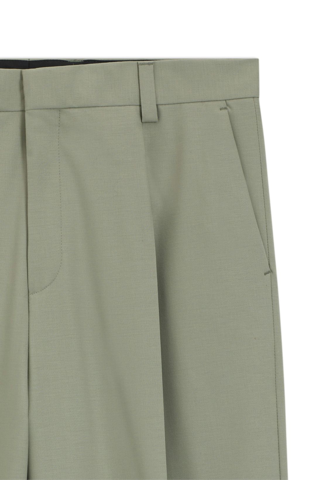 Kalhoty rovného střihu ze superflexní vlněné směsi - Light/Pastel Green