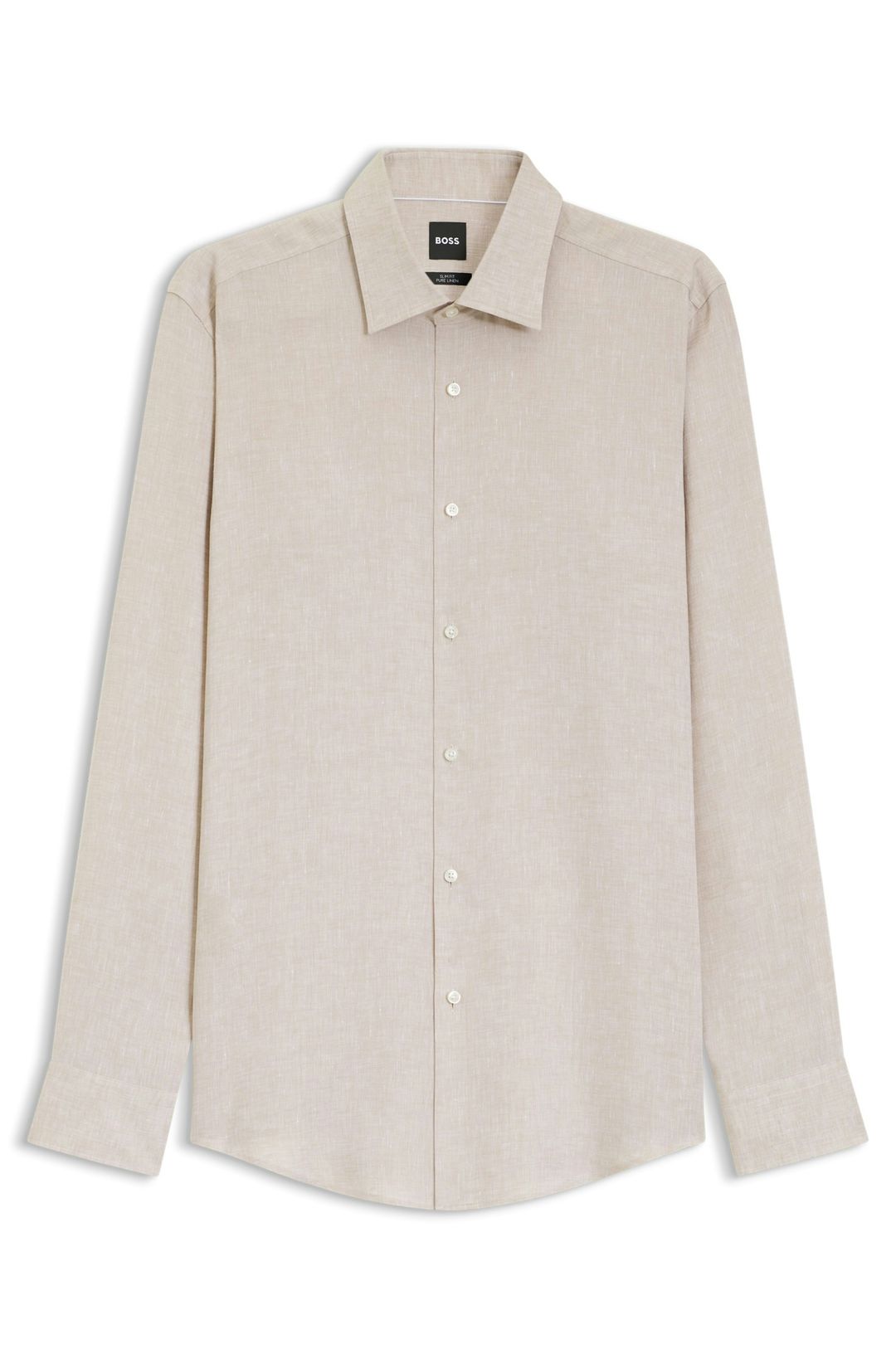 Košile slim fit z italského lnu - Open Beige