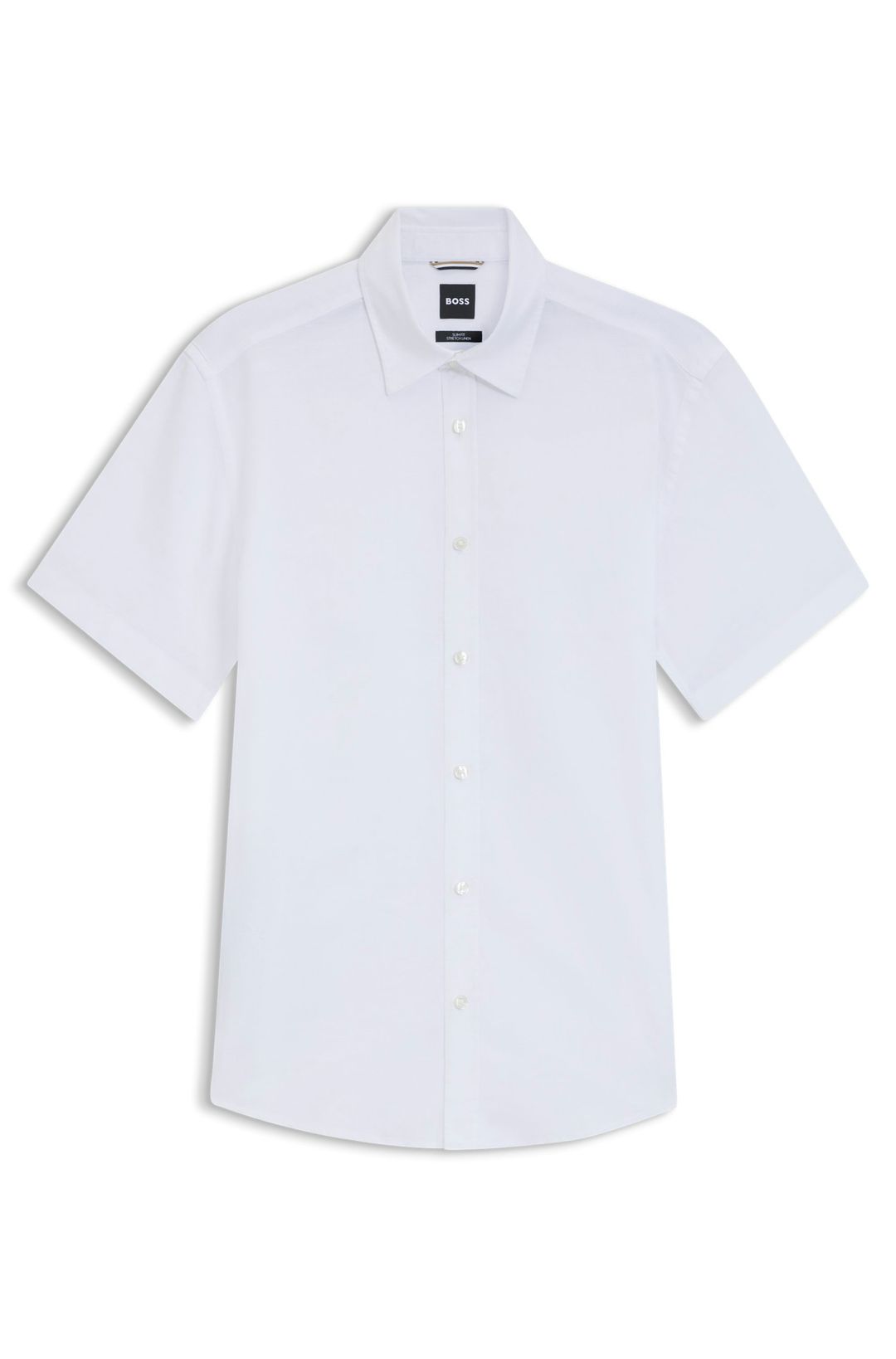 Košile slim fit ze strečového lnu - White