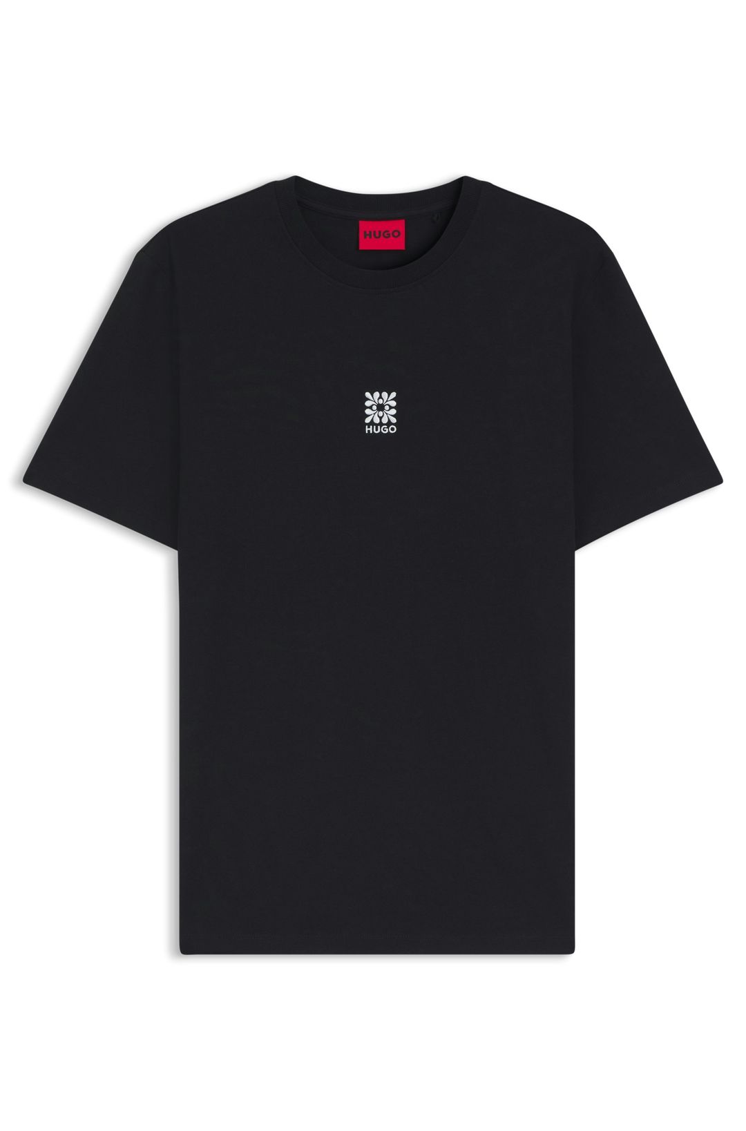 Bavlněné tričko s vyšívaným logem - Black