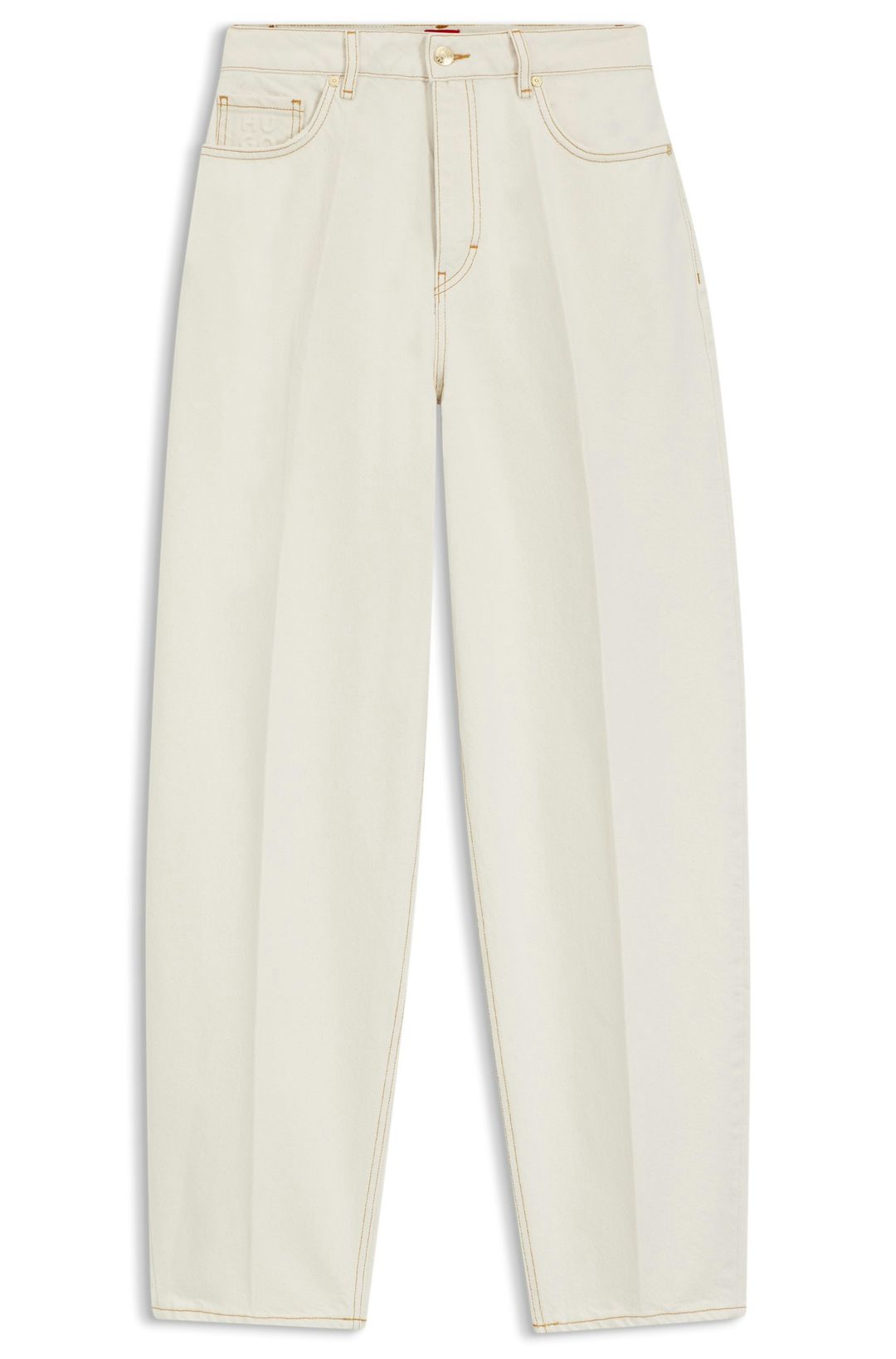Džíny barrel fit z denimu s odstínem ecru - Natural