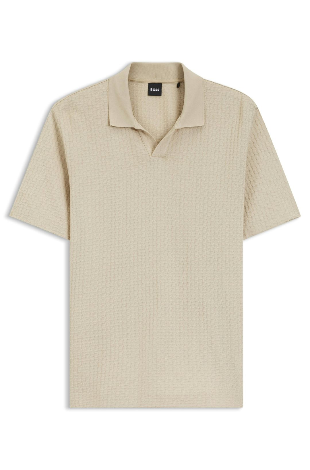 Polotričko s límečkem Johnny ze žakárové bavlny - Open Beige