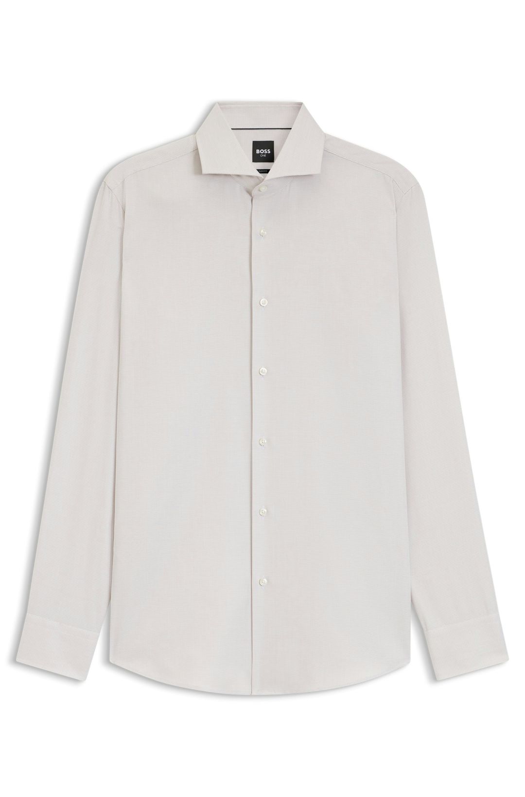 Košile slim fit ze strukturované bavlněné směsi - Open Beige
