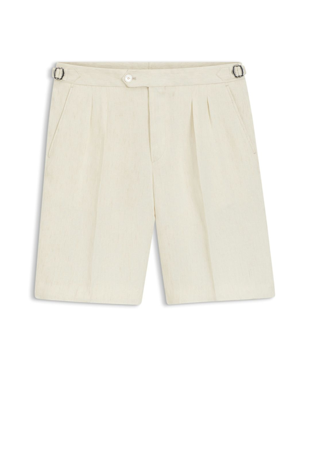 Zúžené šortky ze lnu s předními sklady - Open Beige