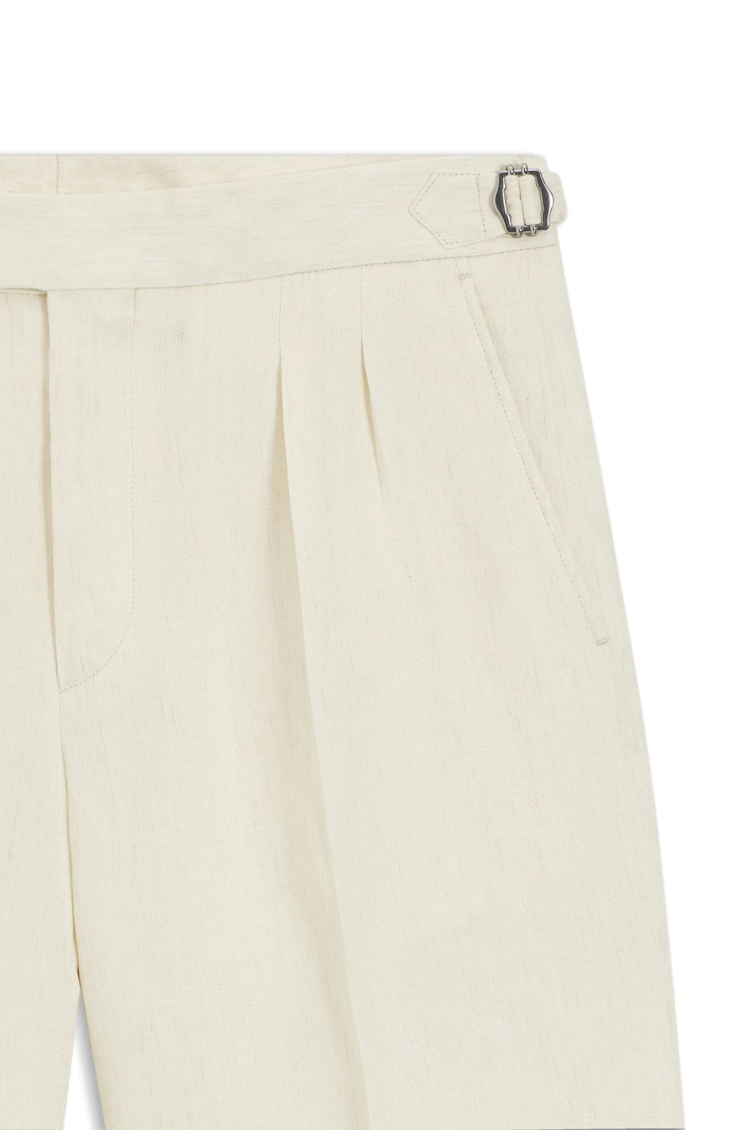 Zúžené šortky ze lnu s předními sklady - Open Beige