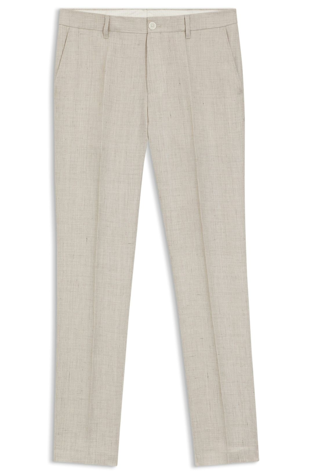Kalhoty slim fit z lněné směsi - Open Grey