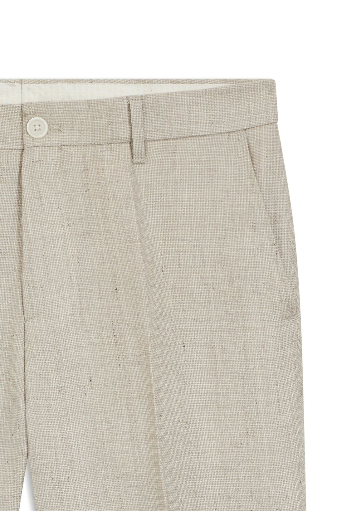 Kalhoty slim fit z lněné směsi - Open Grey