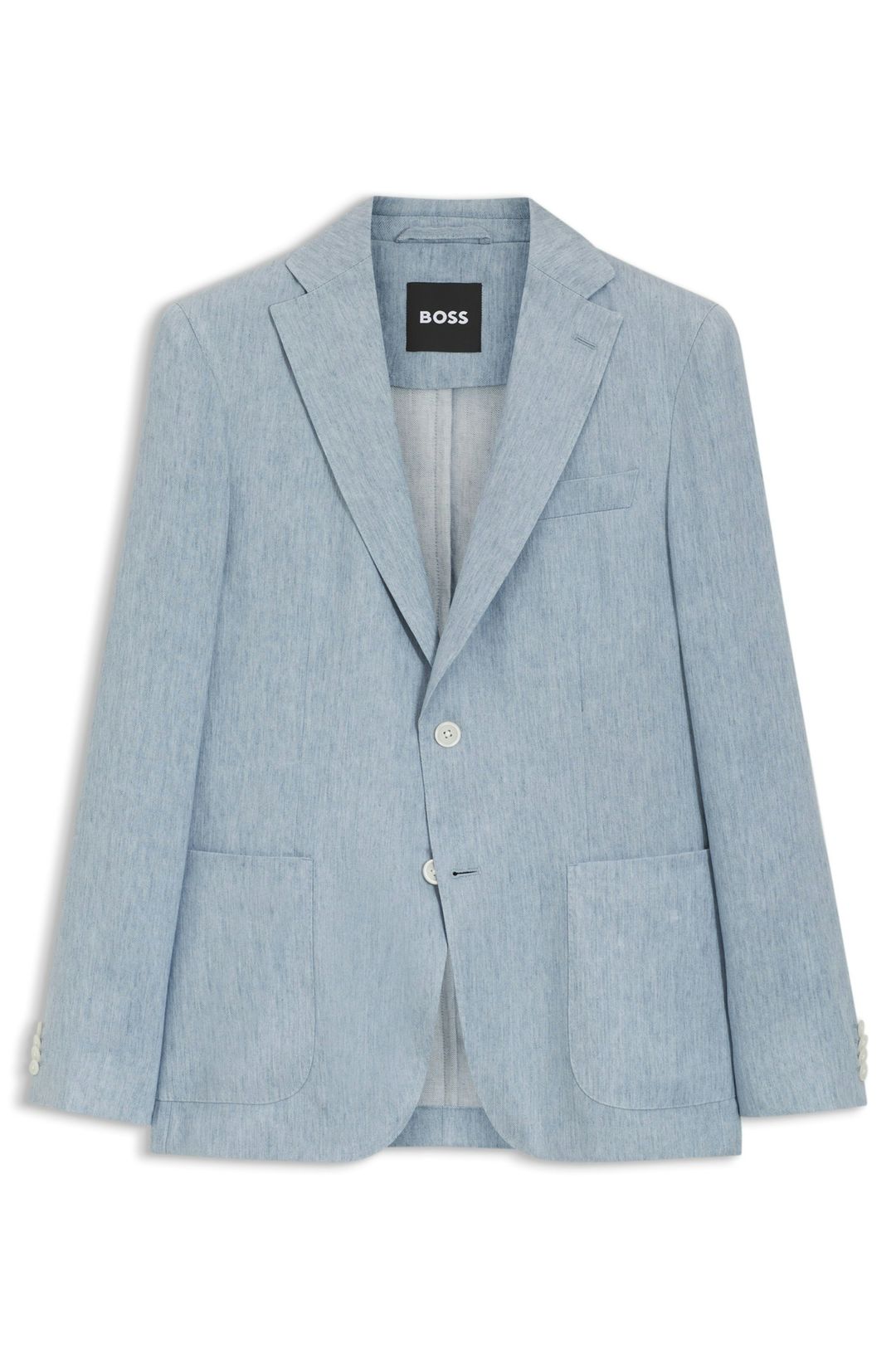 Slim fit sako z lněné směsi s mikrovzorem