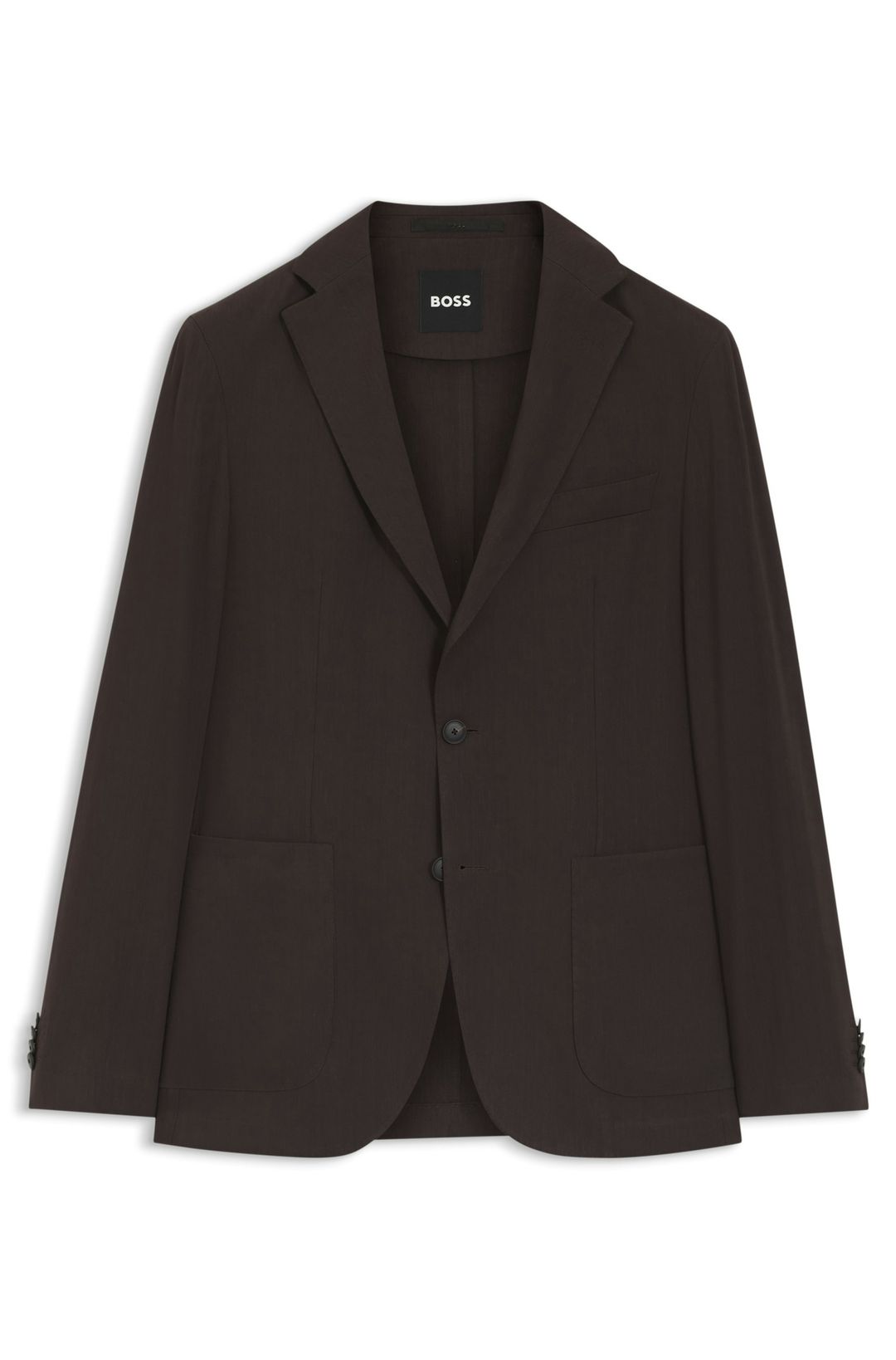 Sako slim fit z pratelného technického lnu - Dark Brown