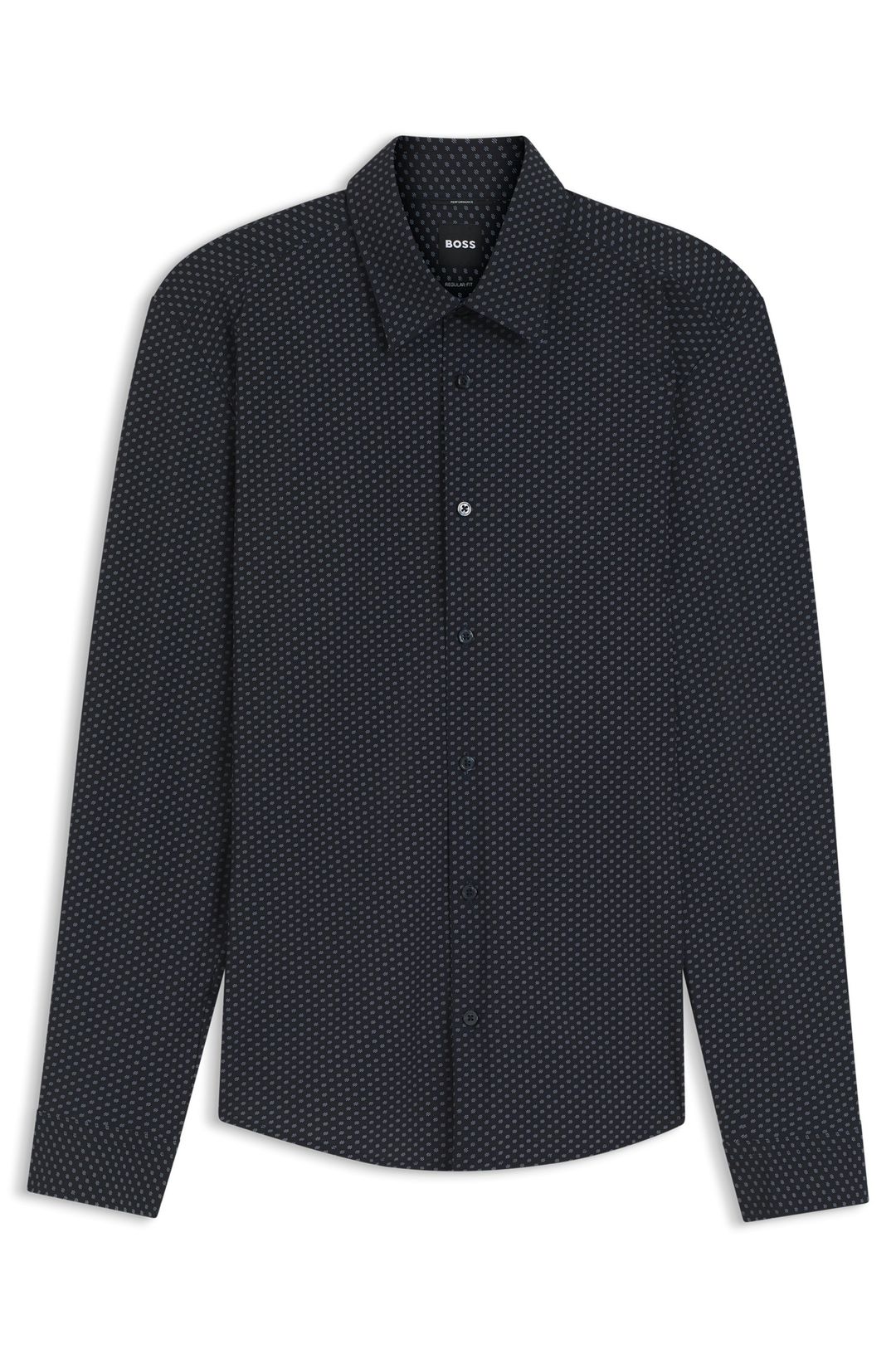 Košile regular střihu z potištěného strečového žerzeje - Dark Blue