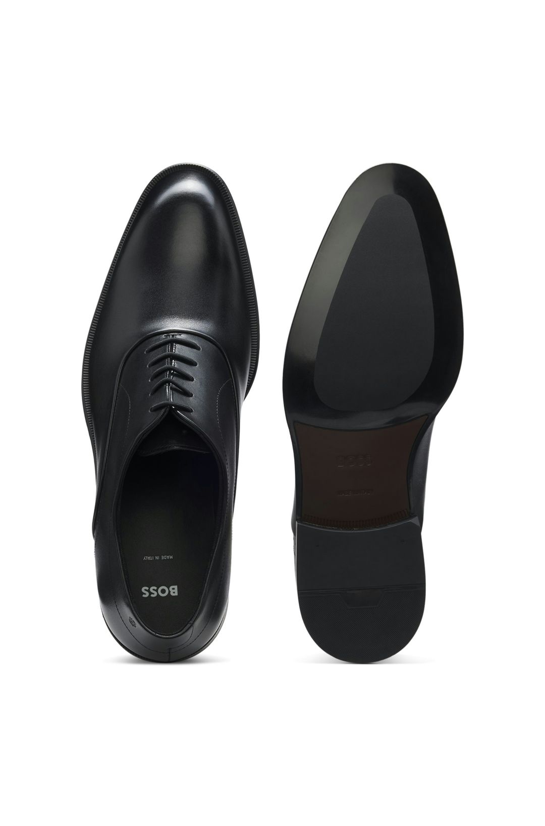 Kožené oxfordské boty s perforovanými detaily - Black