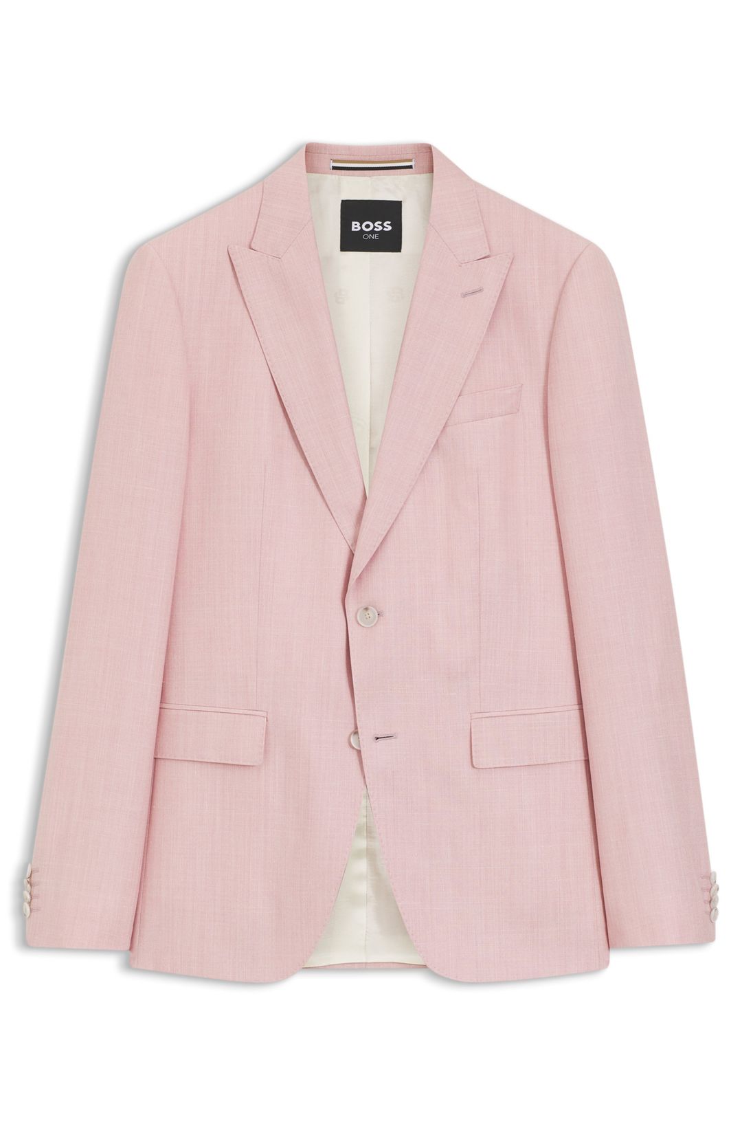 Úzké sako z vlny, hedvábí a lnu - Light/Pastel Pink