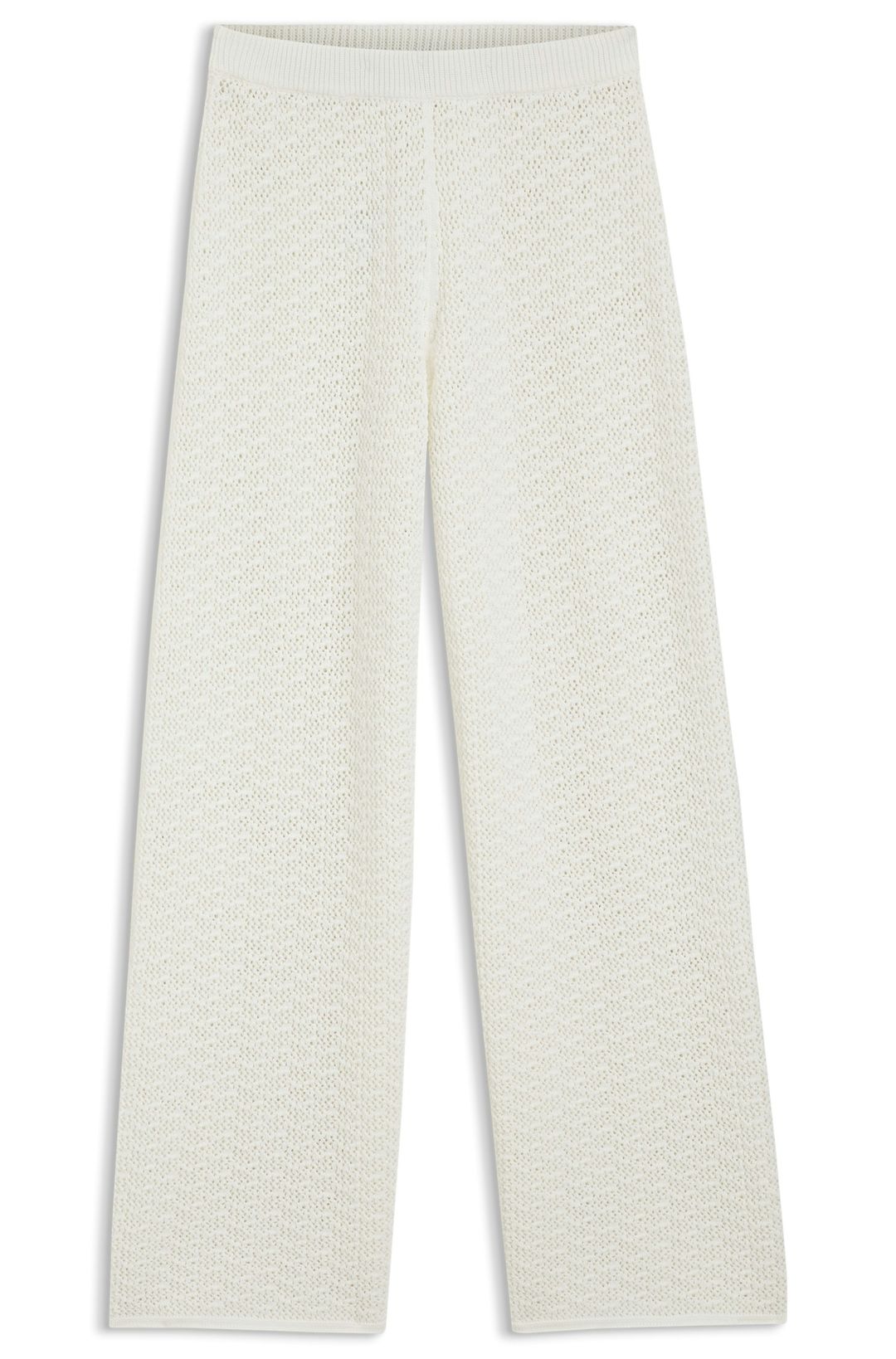 Bavlněné kalhoty s mikrokrajkovou strukturou - Open White