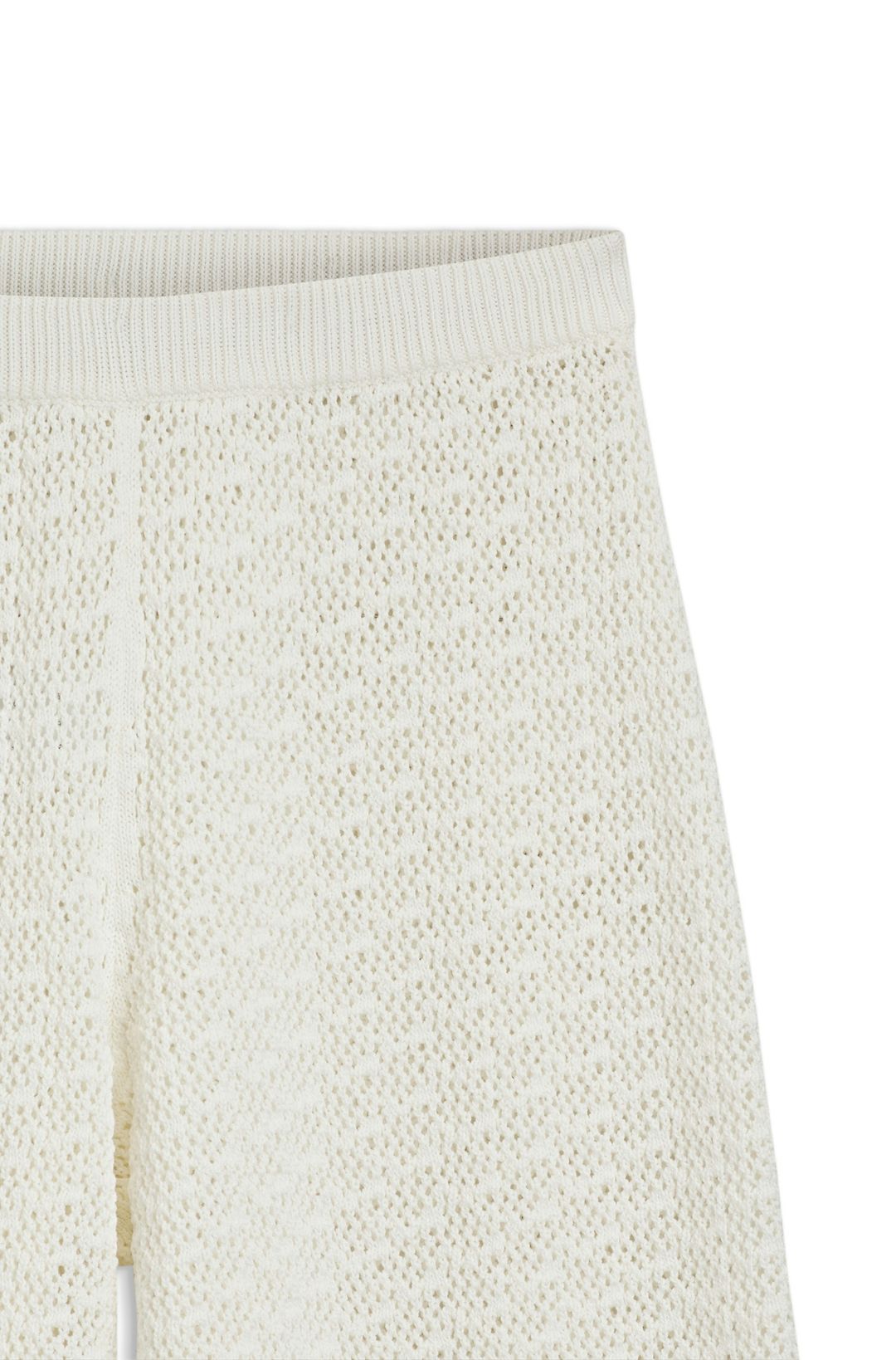 Bavlněné kalhoty s mikrokrajkovou strukturou - Open White