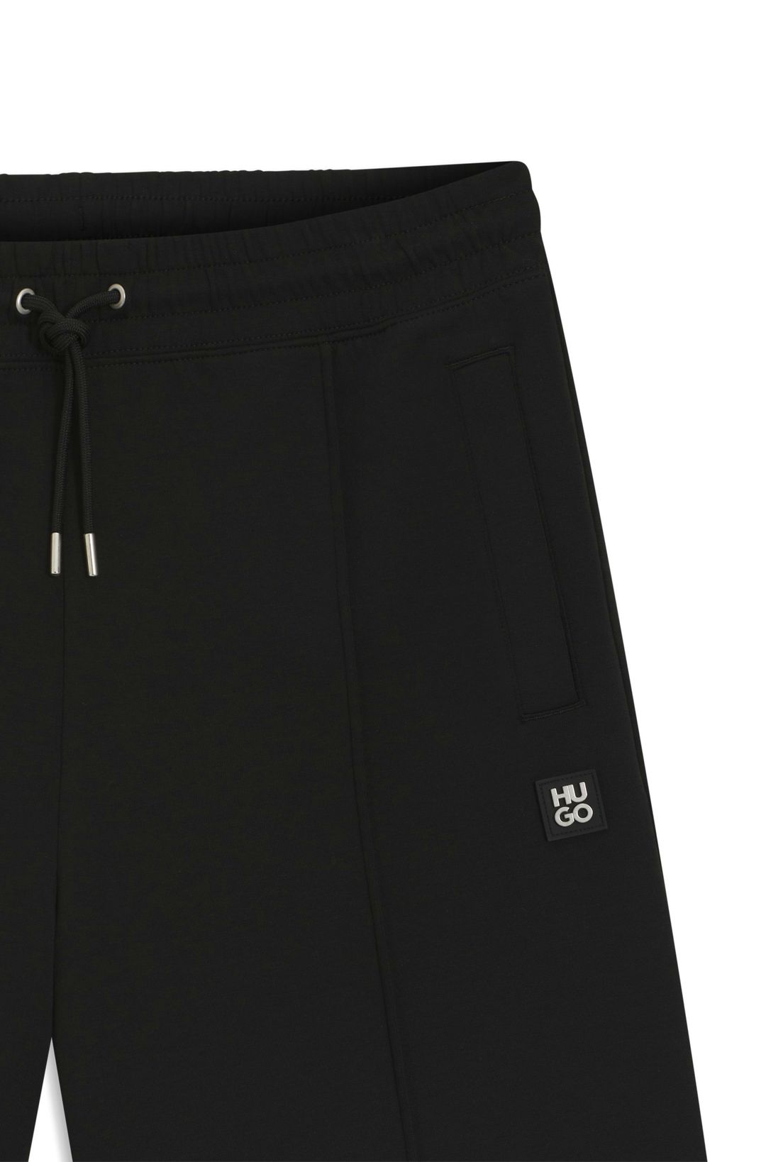 Šortky z bavlněné směsi s lemováním s vrstveným logem - Black