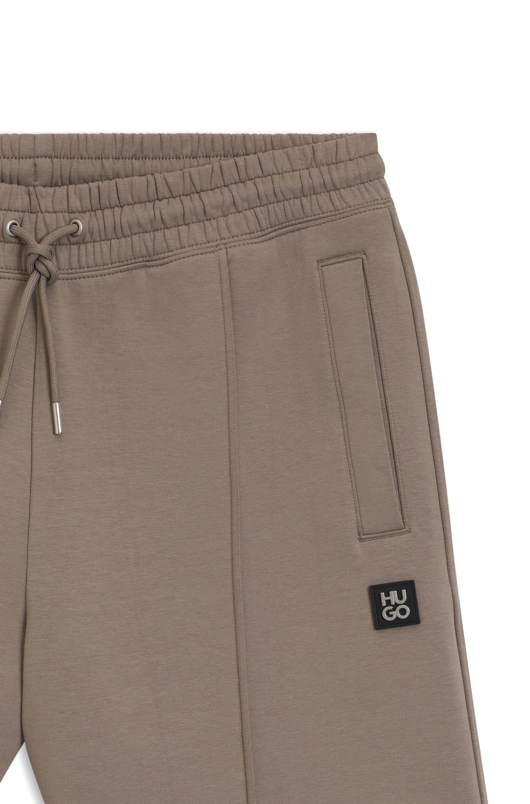 Šortky z bavlněné směsi s lemováním s vrstveným logem - Light/Pastel Brown