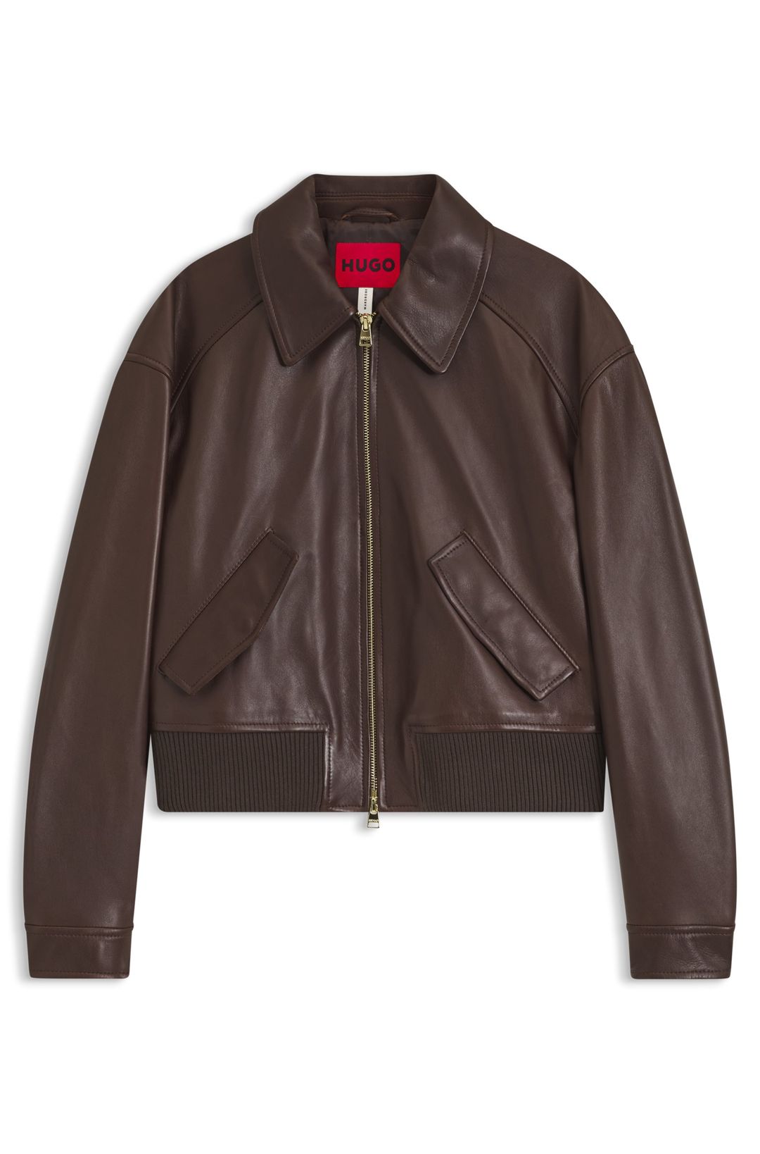 Zkrácená kožená bomber bunda volného střihu - Open Miscellaneous