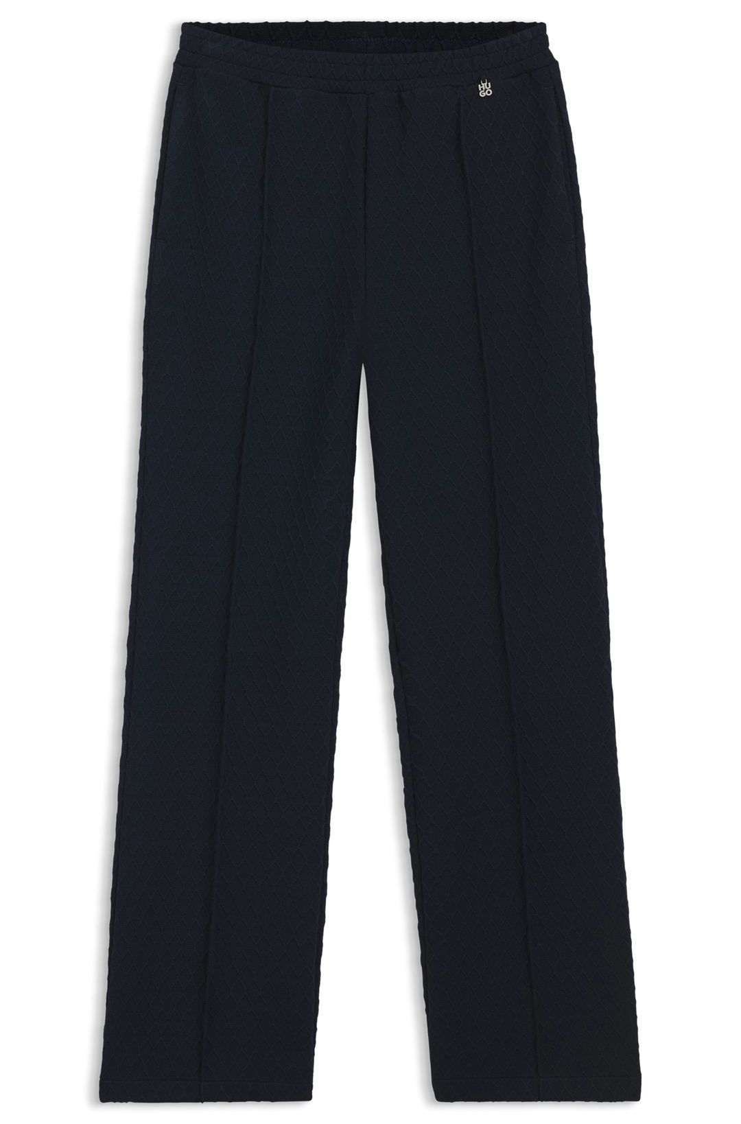 Teplákové kalhoty rovného střihu z diamantového žakáru - Medium Blue