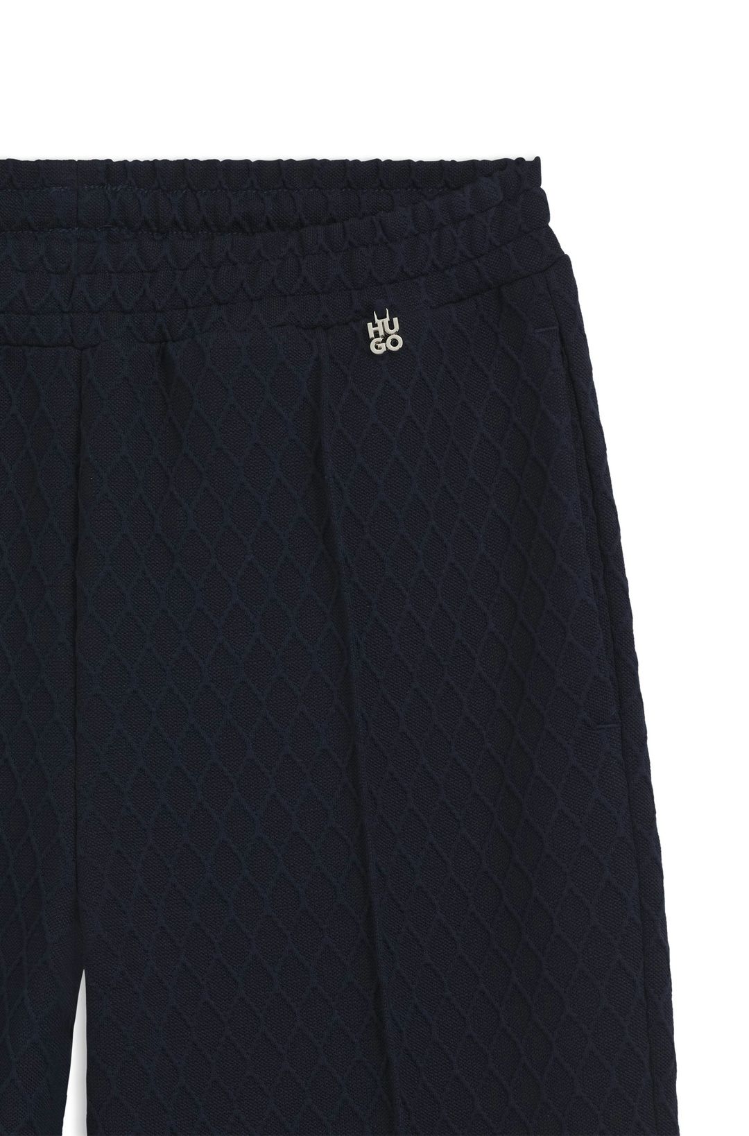 Teplákové kalhoty rovného střihu z diamantového žakáru - Medium Blue