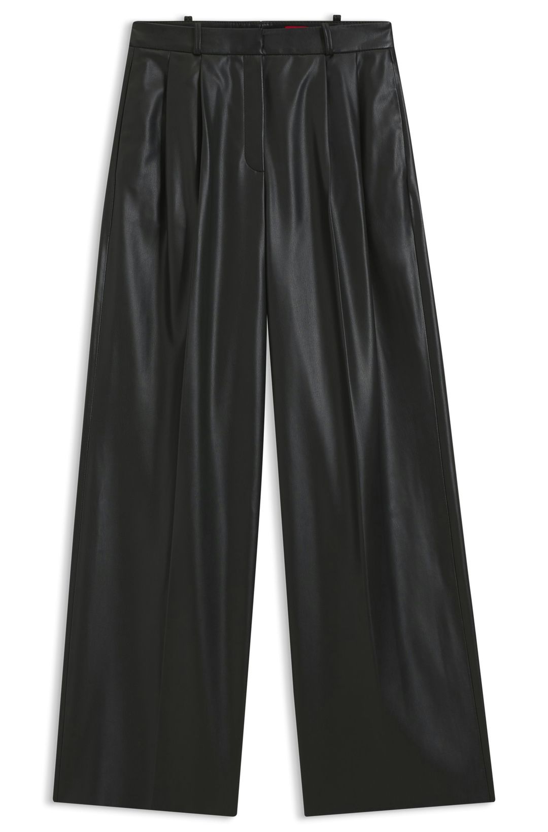 Kalhoty regular střihu z umělé kůže - Black