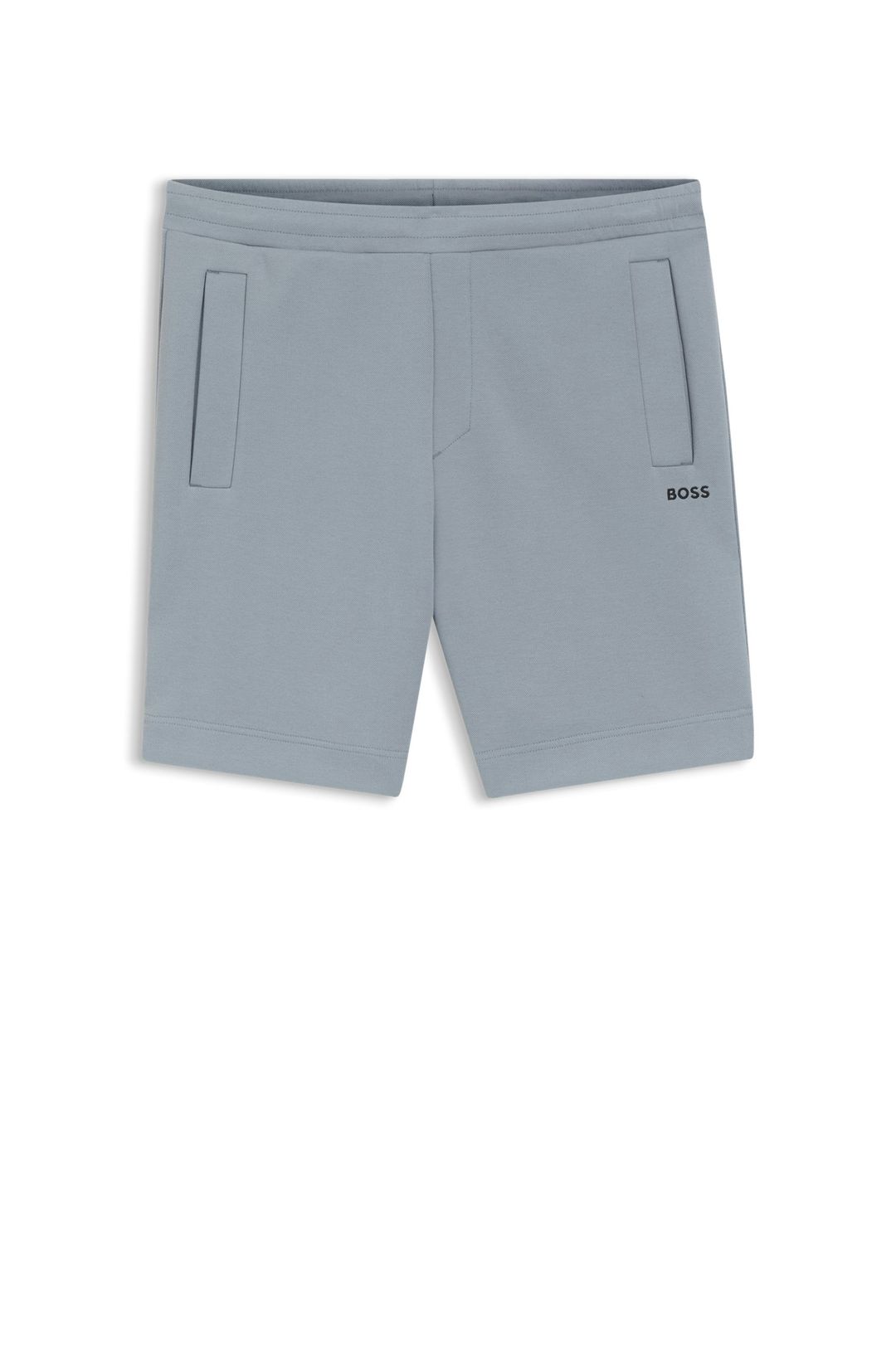 Šortky s vyšívaným logem z piké žerzeje z bavlněné směsi - Dark Grey