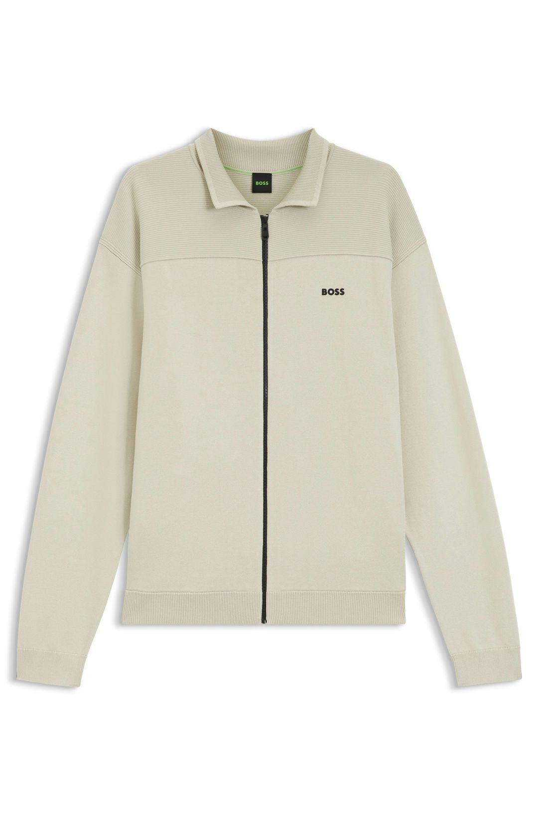 Kardigan na zip se strukturovaným grafickým vzorem - Light Beige