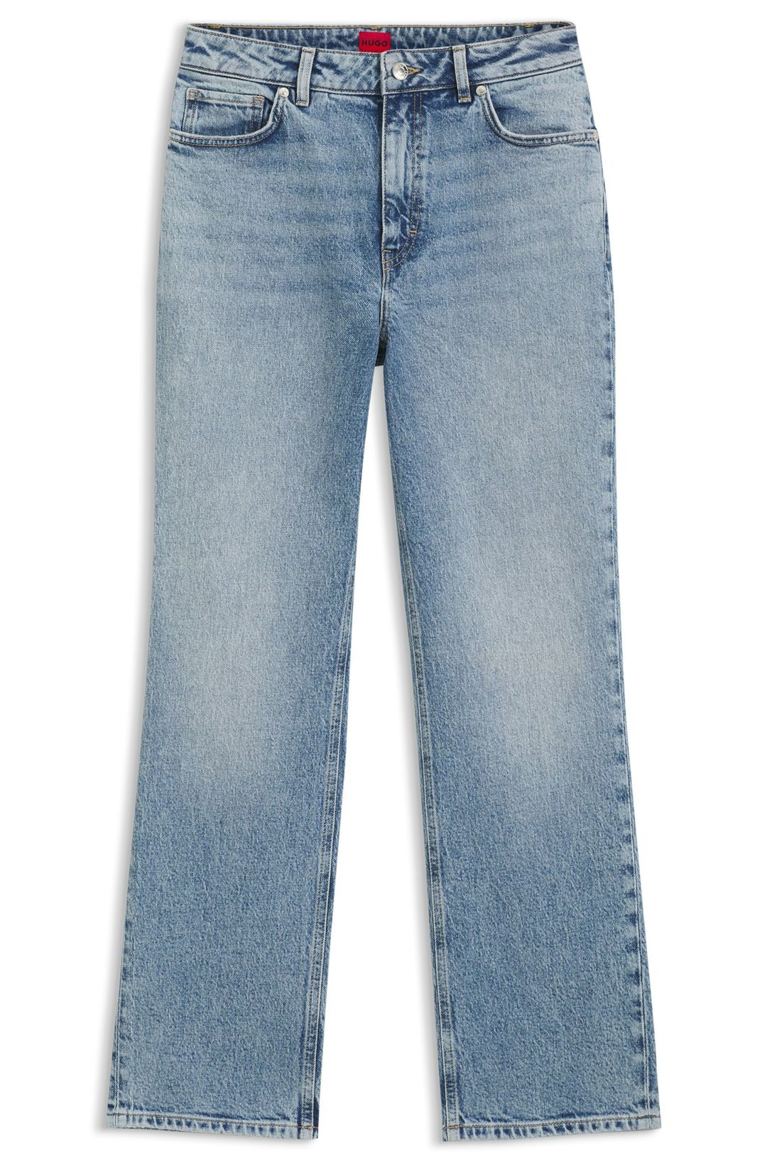Džíny slim fit s vysokým pasem ze strečové  bavlny - Turquoise/Aqua