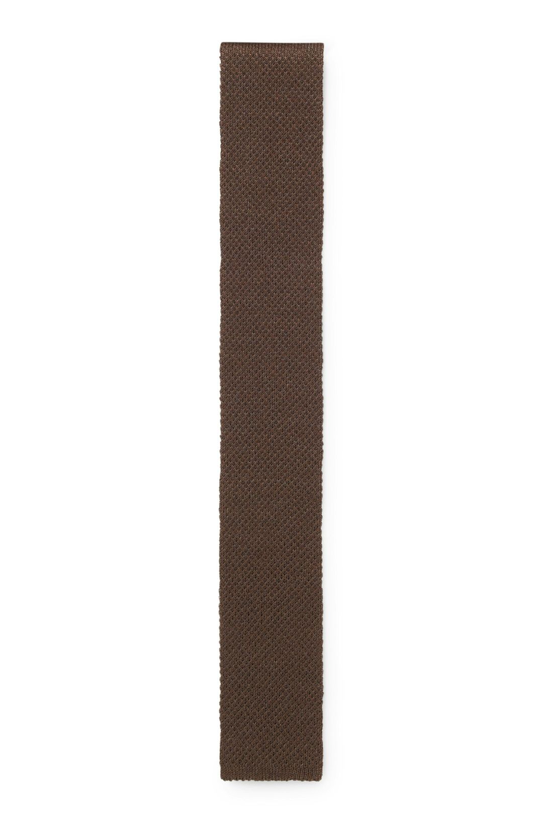 Kravata BOSS BY BECKHAM ze lnu a hedvábí tussah - Dark Brown