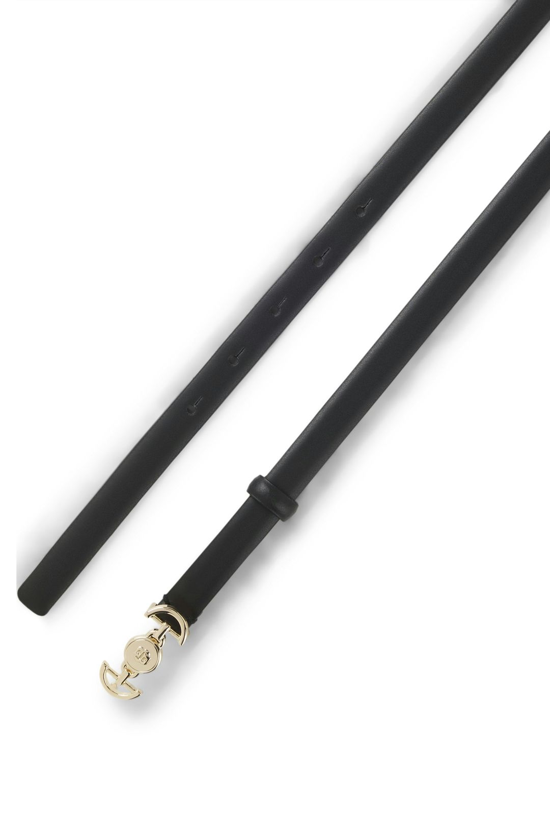 Italský kožený opasek s přezkou s dvojitým monogramem B - Black