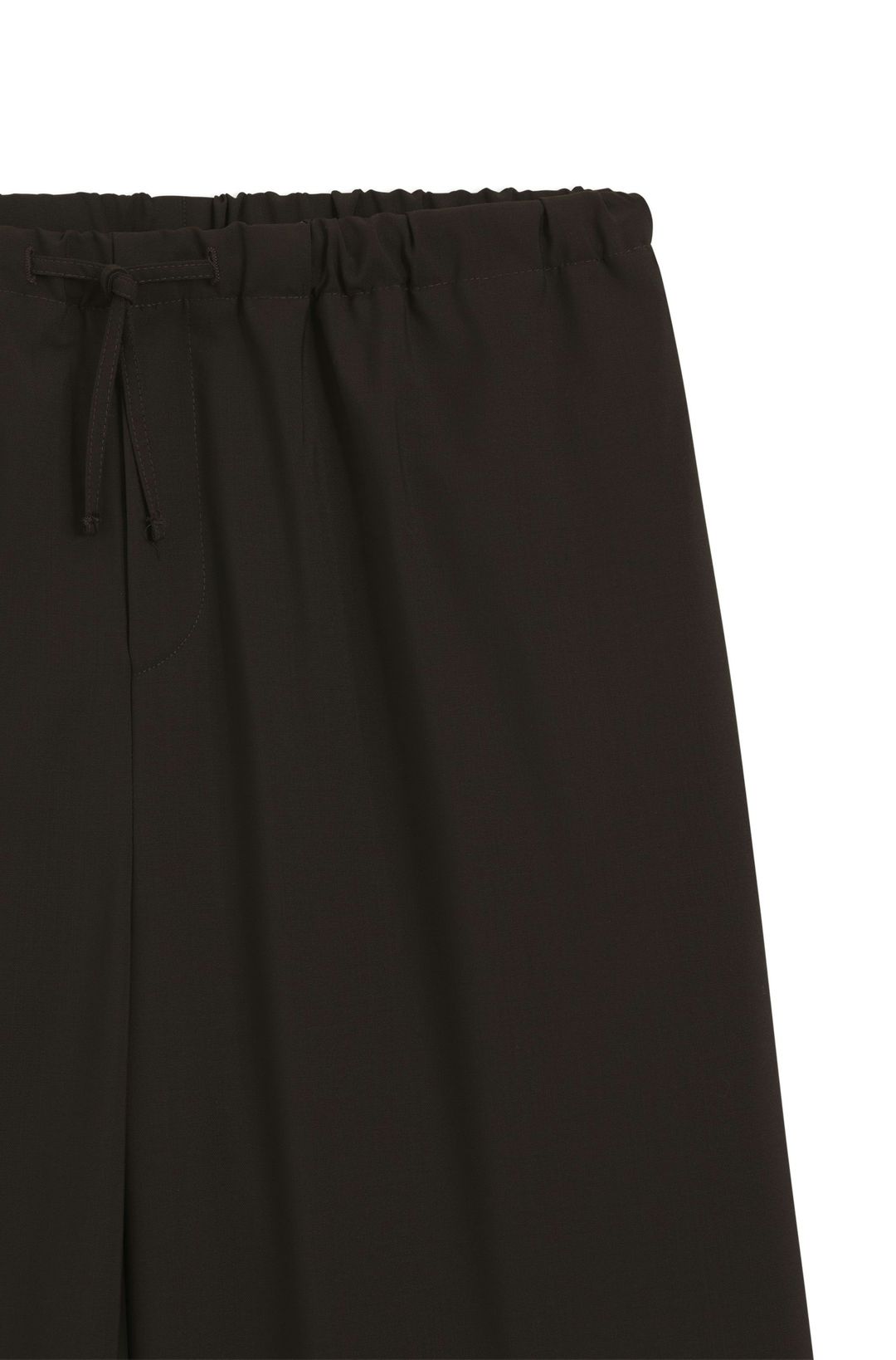 Kalhoty BOSS BY BECKHAM se stahovací šňůrkou z panenské vlny - Medium Brown