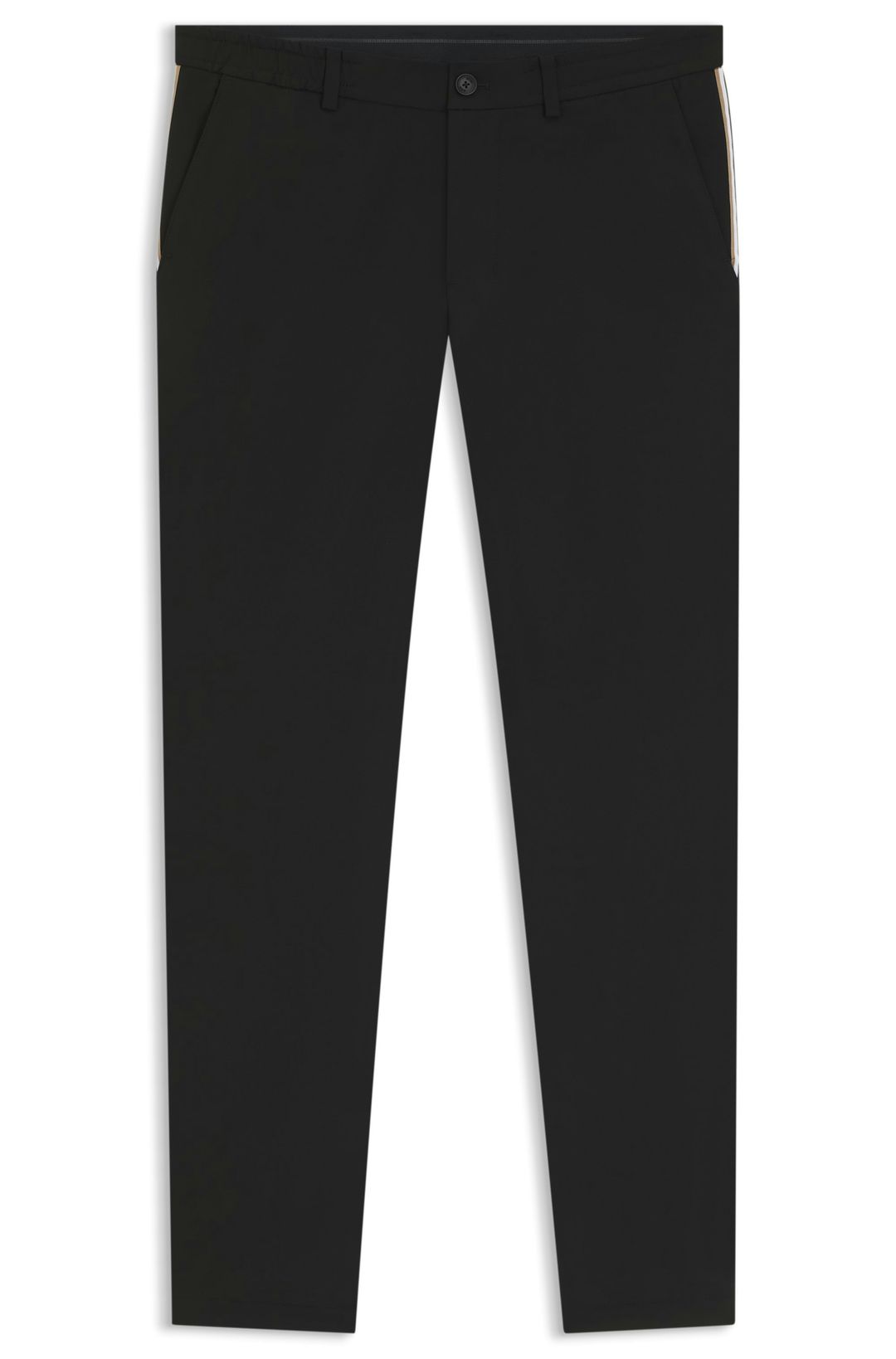 Kalhoty regular střihu z voděodolné strečové tkaniny - Black