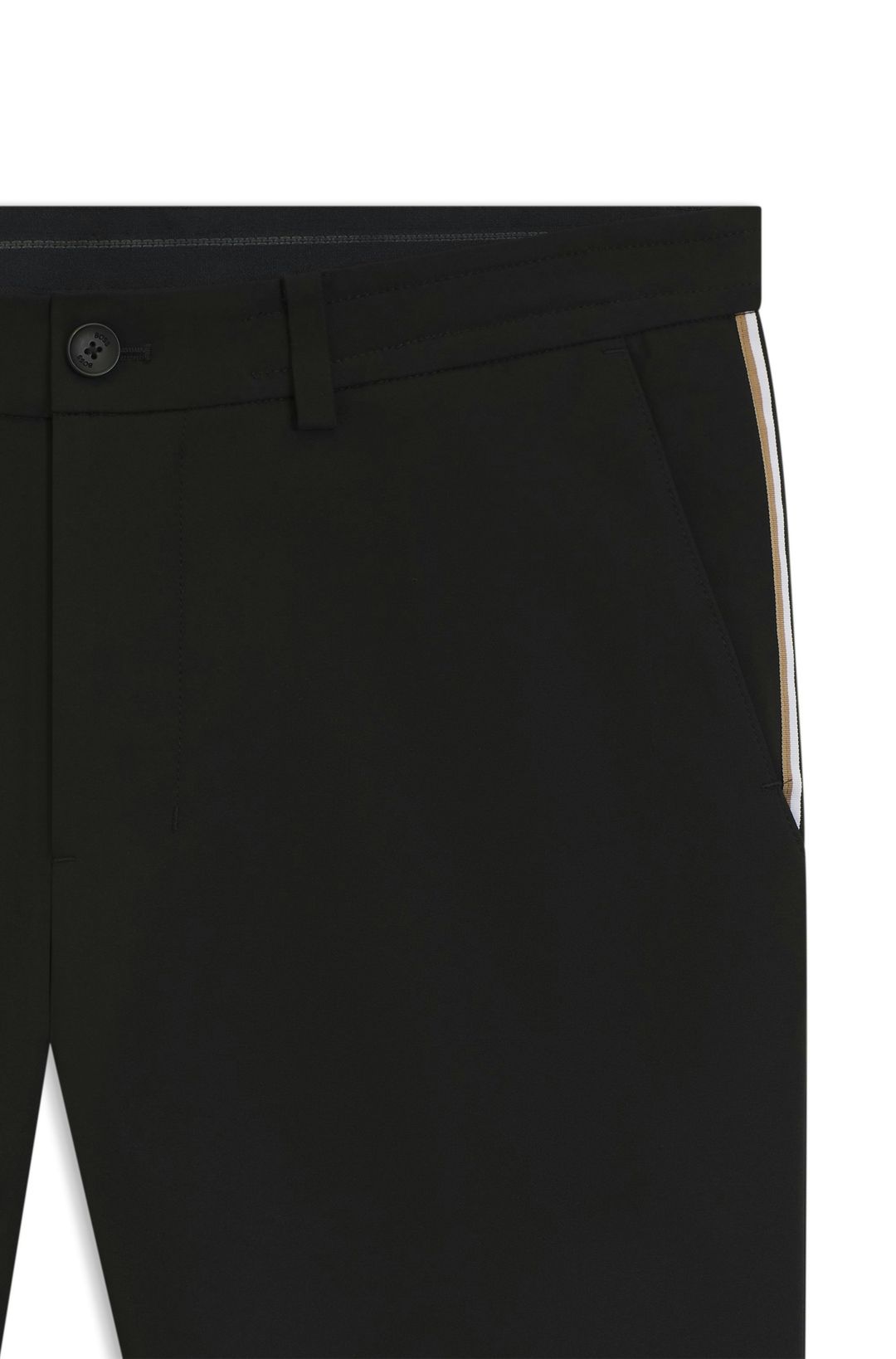 Kalhoty regular střihu z voděodolné strečové tkaniny - Black