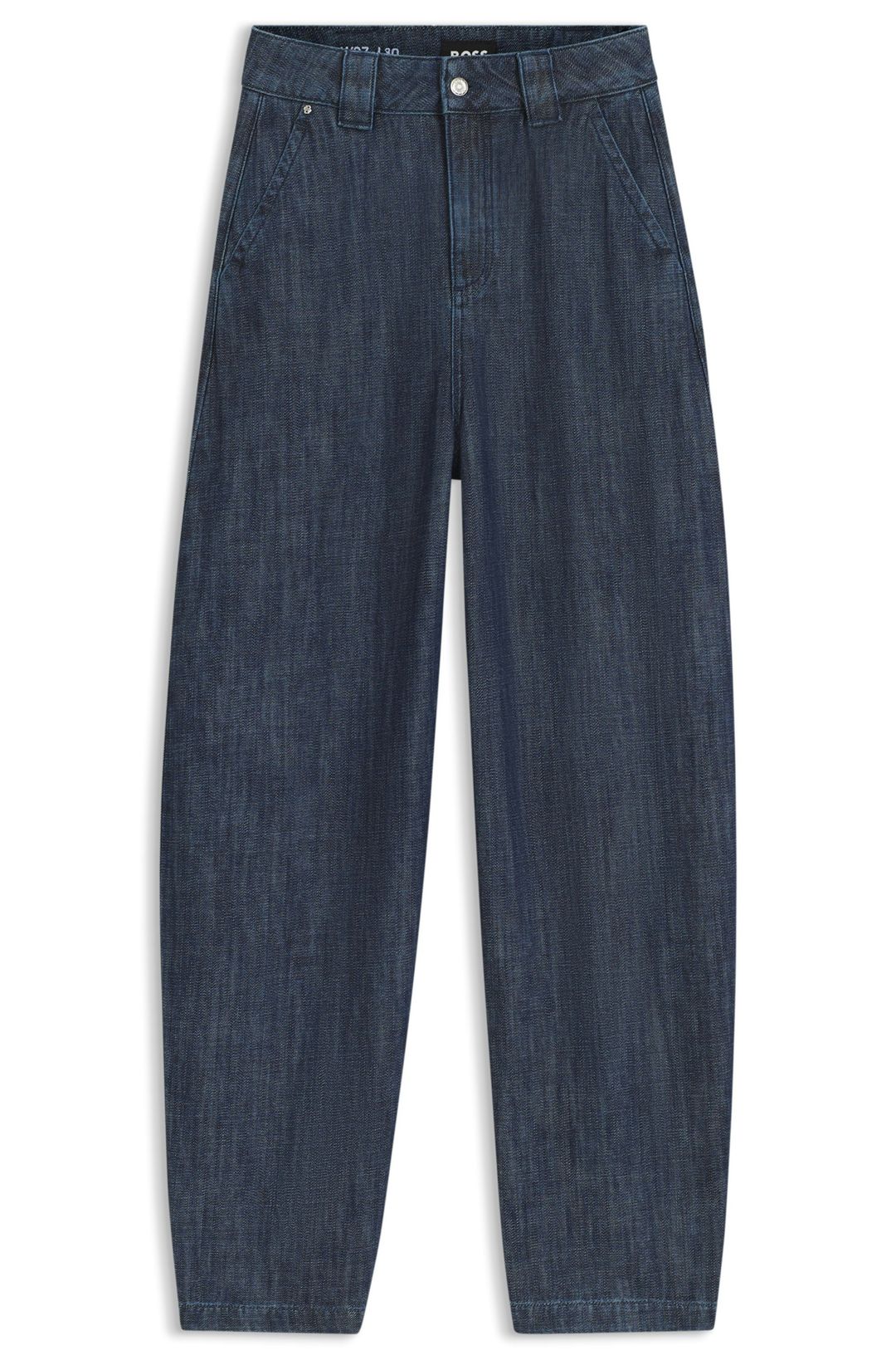 Džíny volného střihu z texturovaného denimu s otevřenou vazbou - Dark Blue