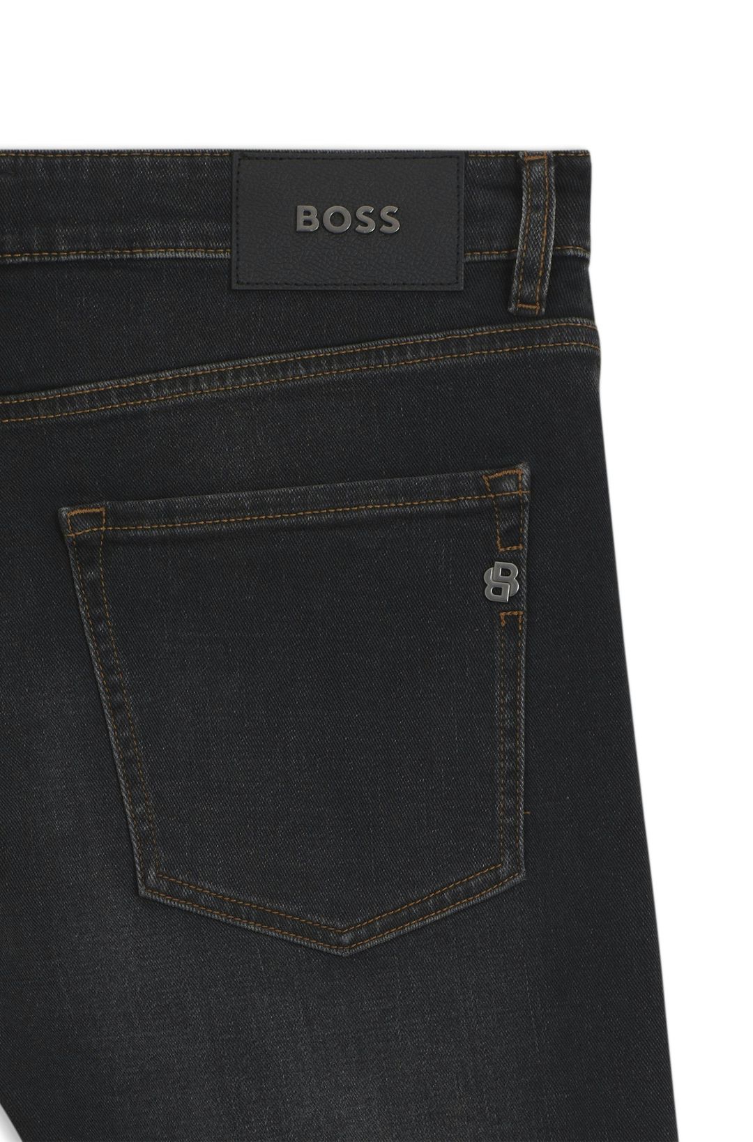 Černé džíny slim fit z elastické bavlněné směsi - Black