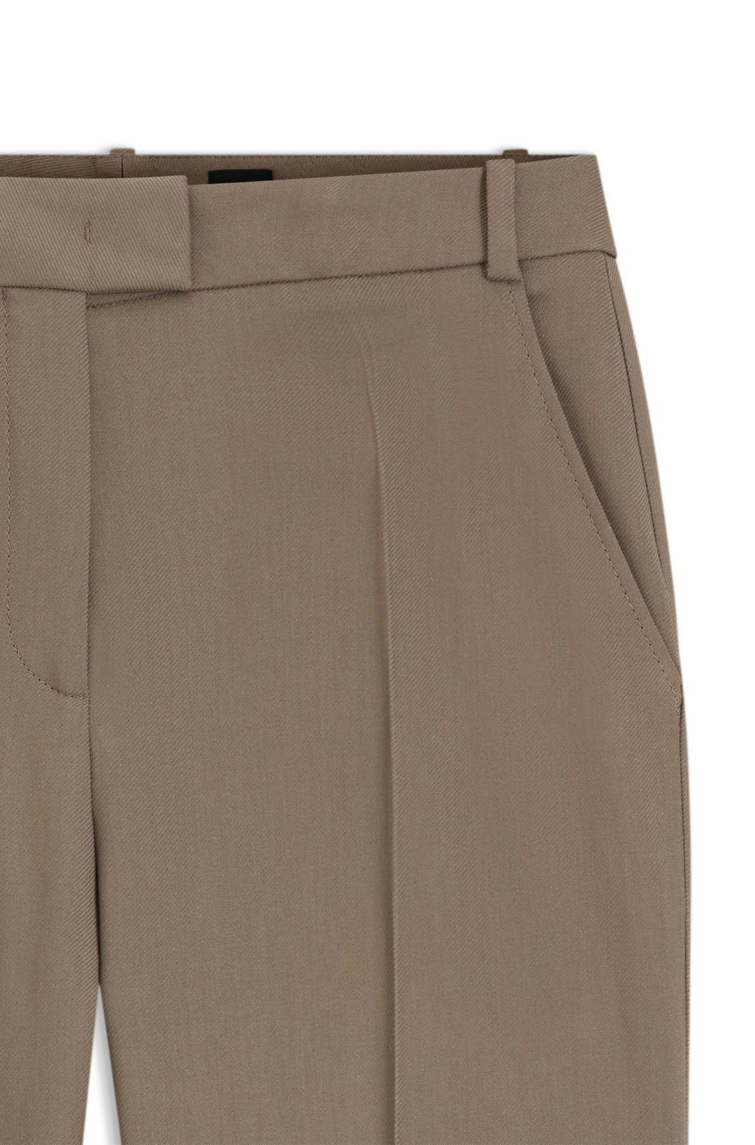 Zvětšené kalhoty ze strečového gabardénu - Brown Overflow