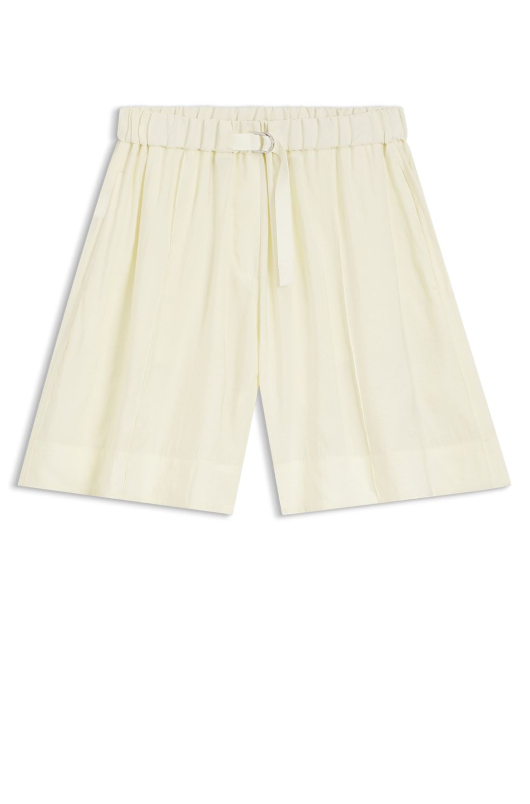 Bermudy s širokými nohavicemi a elastickým pasem - Open Beige